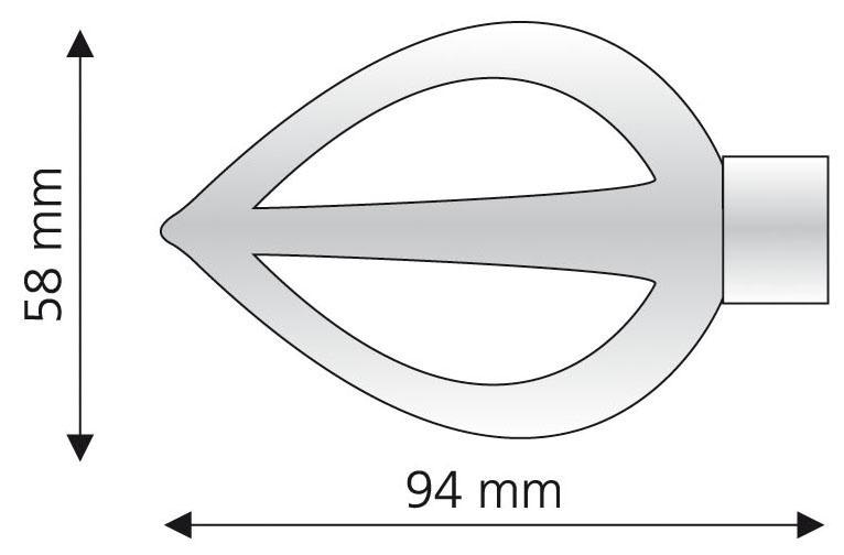 Liedeco Gardinenstangen-Endstück »Flamme«, (Set, 2 St.), für Gardinenstangen Ø 16 mm