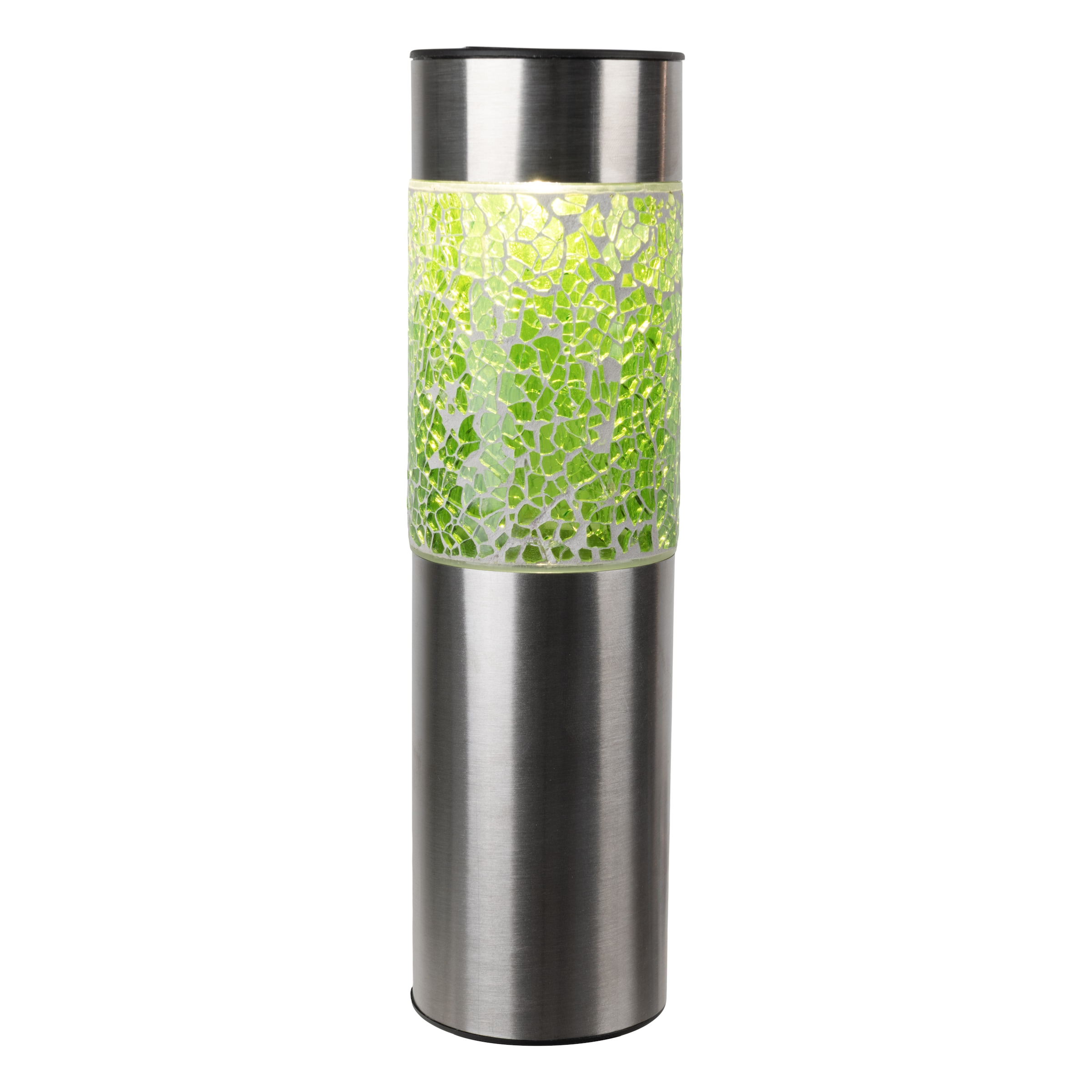 näve LED Solarleuchte »Havanna« LED-Modul 1 Stk. Warmweiß 4er-Set Dekoerdspieß grau, Glaseinsatz 2x grün, 2x orange, H: 33,5 cm