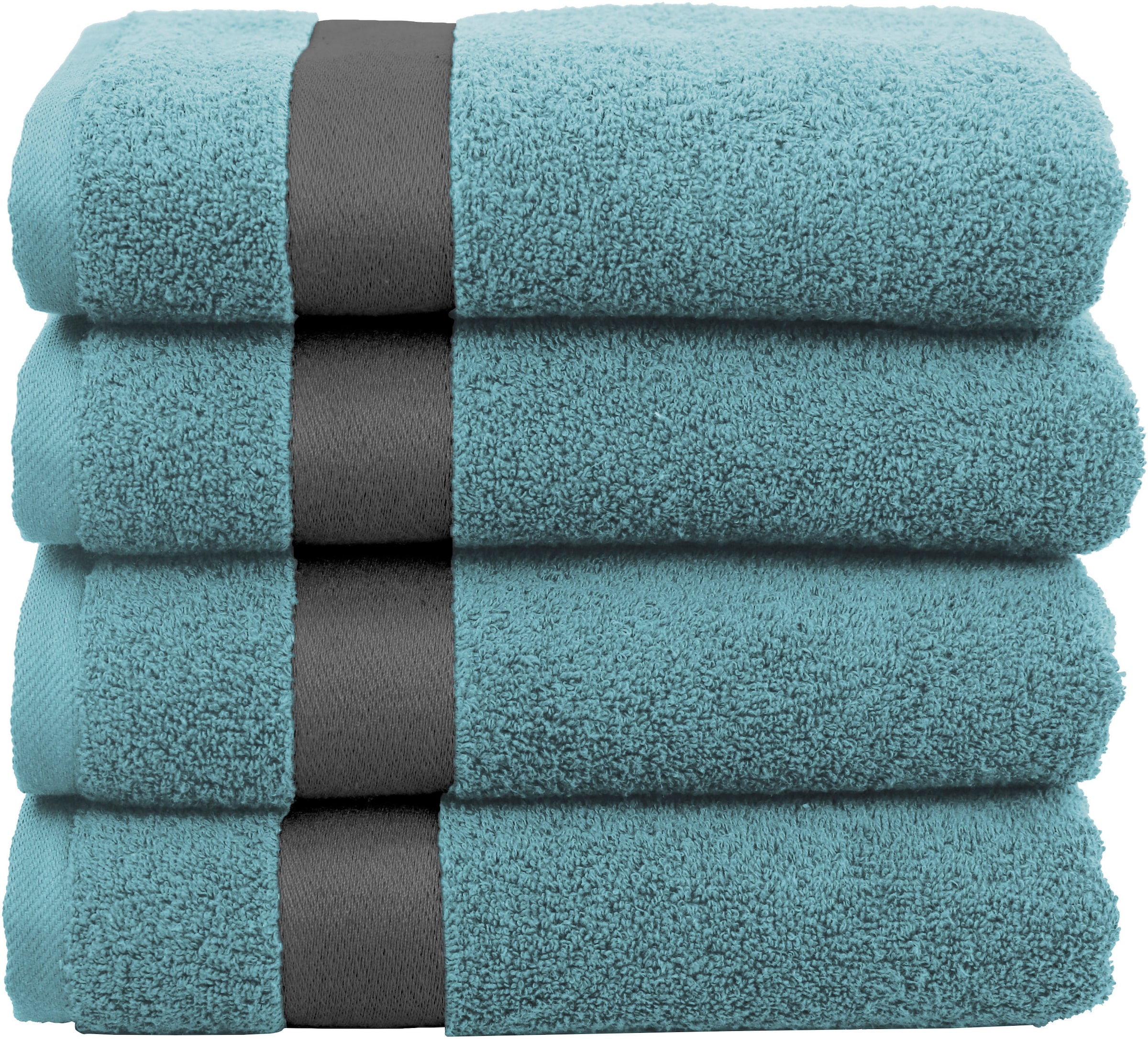 my home Handtuch Set »Nela«, Set, 6 tlg., Walkfrottier, mit Bordüre, einfarbiges  Handtuch-Set aus 100% Baumwolle bequem und schnell bestellen