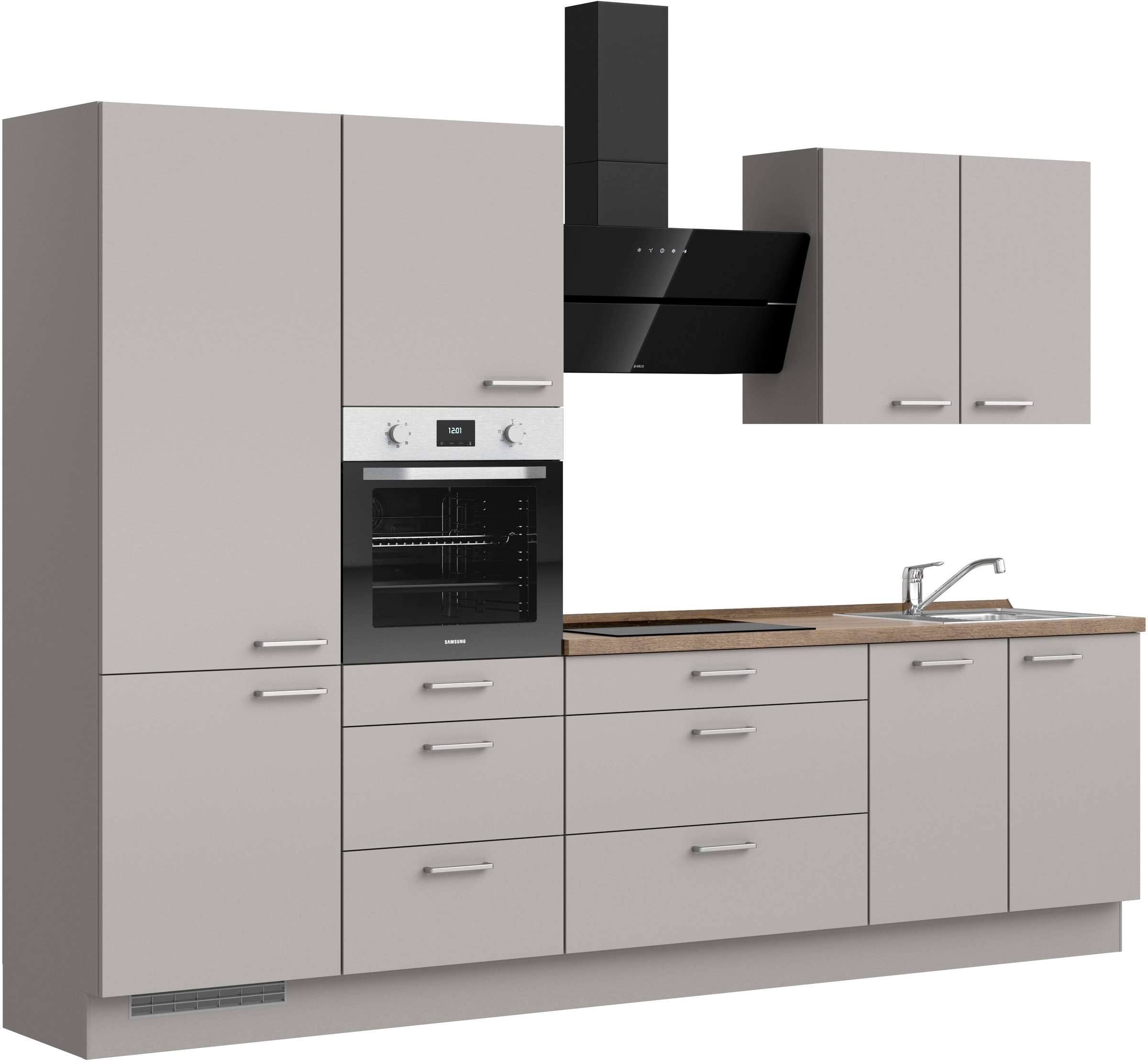 nobilia® Küchenzeile »"Touch II"«, vormontiert, Ausrichtung wählbar, Breite 300 cm, wahlw. mit E-Geräten