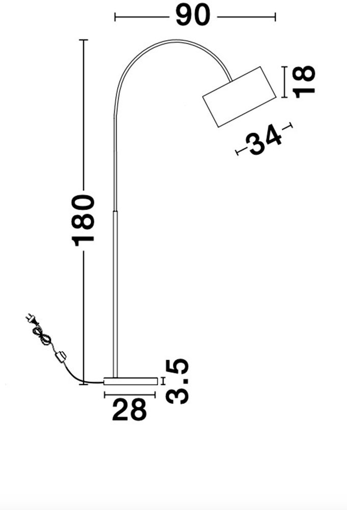 Nova Luce Bogenlampe »SAMA« E27 1 Stk.