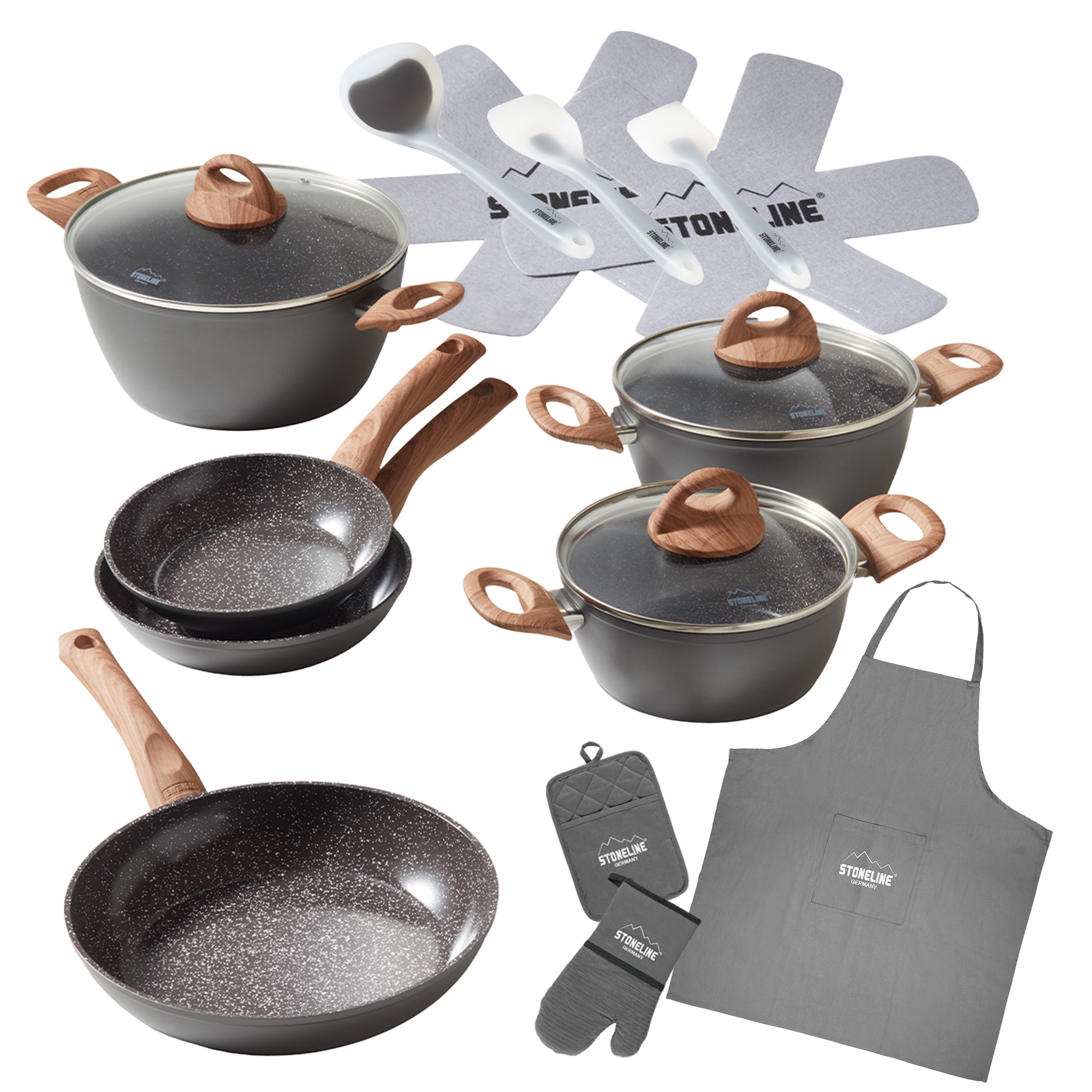 STONELINE Topf-Set »STONELINE® 17-teiliges Koch-Set, mit Glasdeckeln« Set, günstig online kaufen