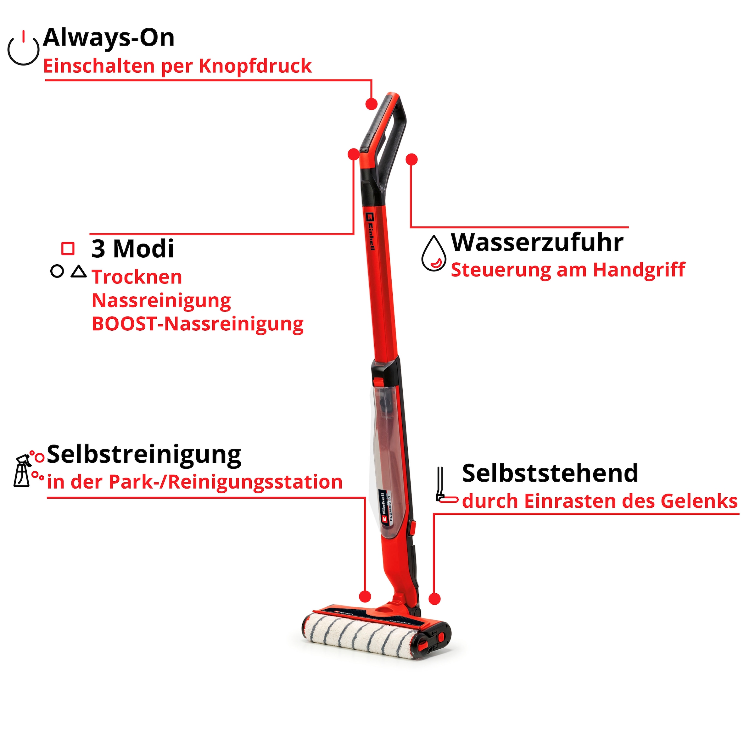 Einhell Hartbodenreiniger »Power X-Change CLEANEXXO«, (Packung), ohne Akku