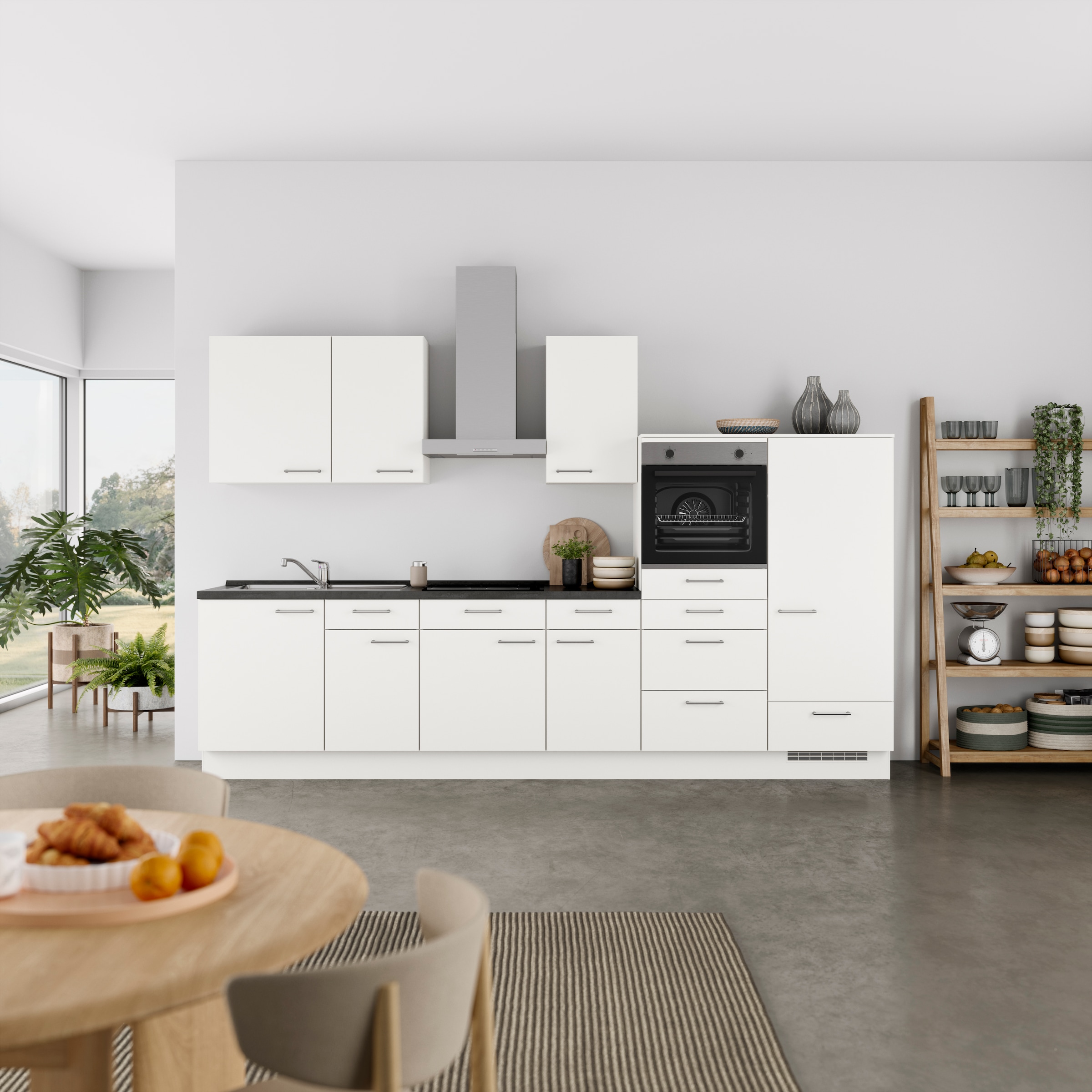 nobilia® Küchenzeile »"Laser I"«, vormontiert, Ausrichtung wählbar, Breite 330 cm, wahlw. mit E-Geräten