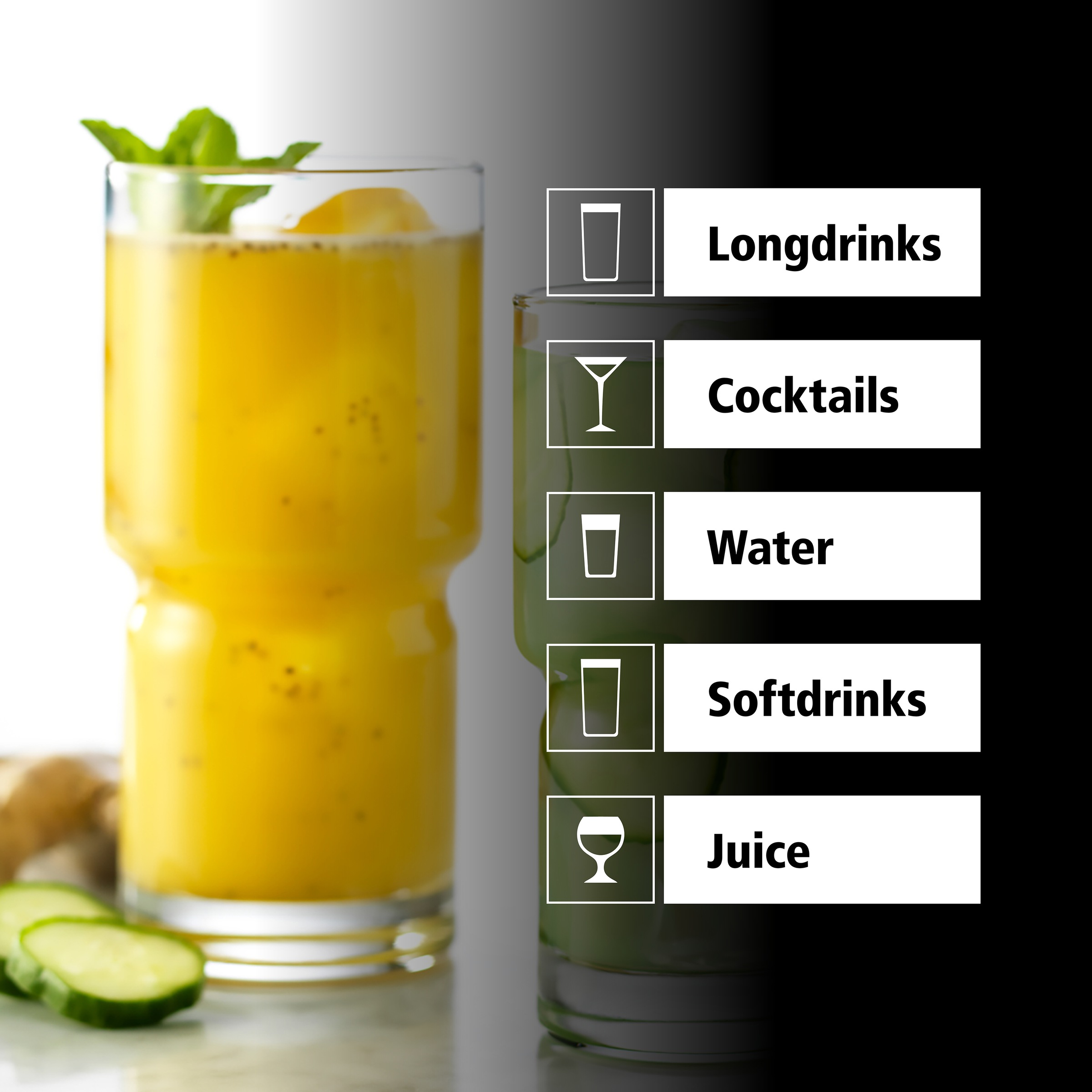 LIBBEY Gläser-Set »Cooler Glas -NEWTON- 592 ml, Ø: 8 cm, H: 16,5 cm, 12er Set«, (Set, 12 tlg.), hochwertig verarbeitet, im modernen Design
