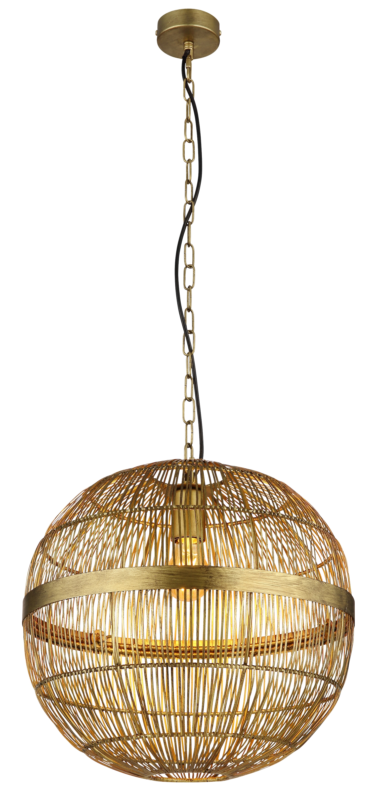 GLOBO LIGHTING Hängeleuchte »HERMI II« E27 1 Stk. Hängelampe altmessing Met günstig online kaufen