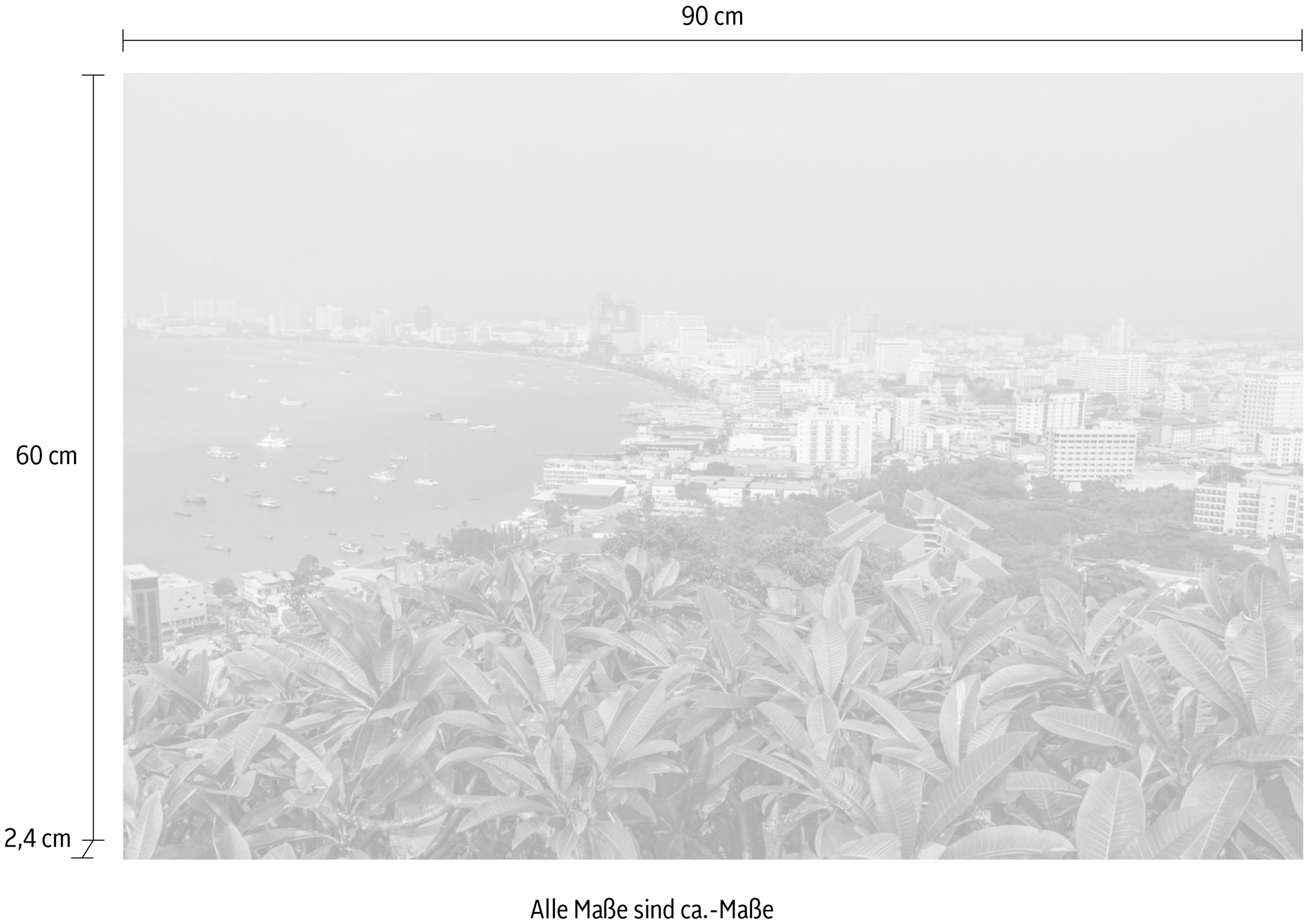 queence Acrylglasbild »Stadt am Meer« Elemente der Architektur | Gebäude | Pflanzen | Skyline | Städte Fine Art-Print in Galeriequalität