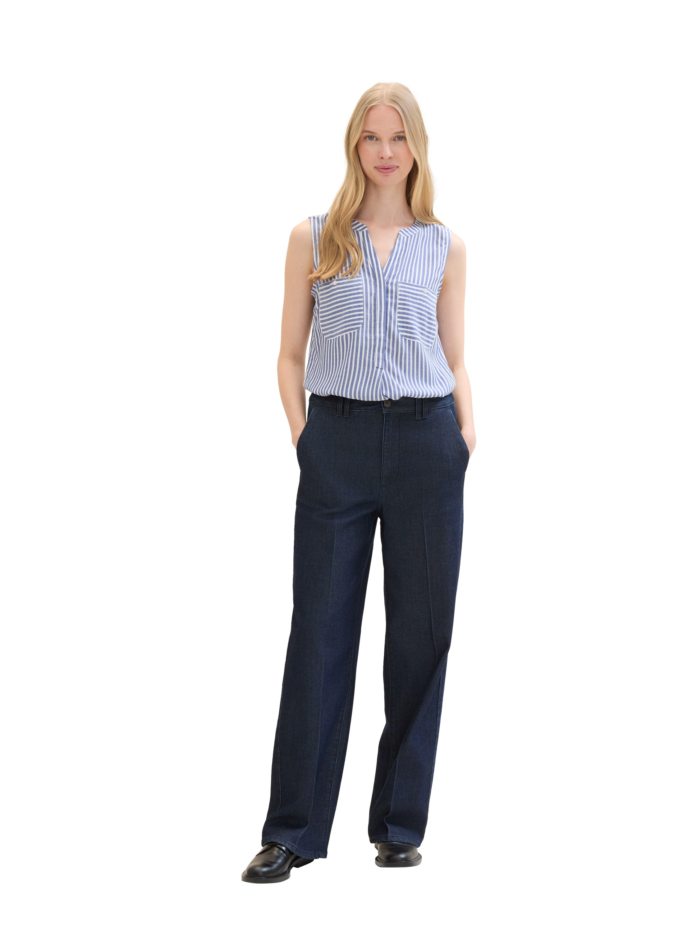 TOM TAILOR Blusenshirt, gestreift mit aufgesetzten Brusttaschen