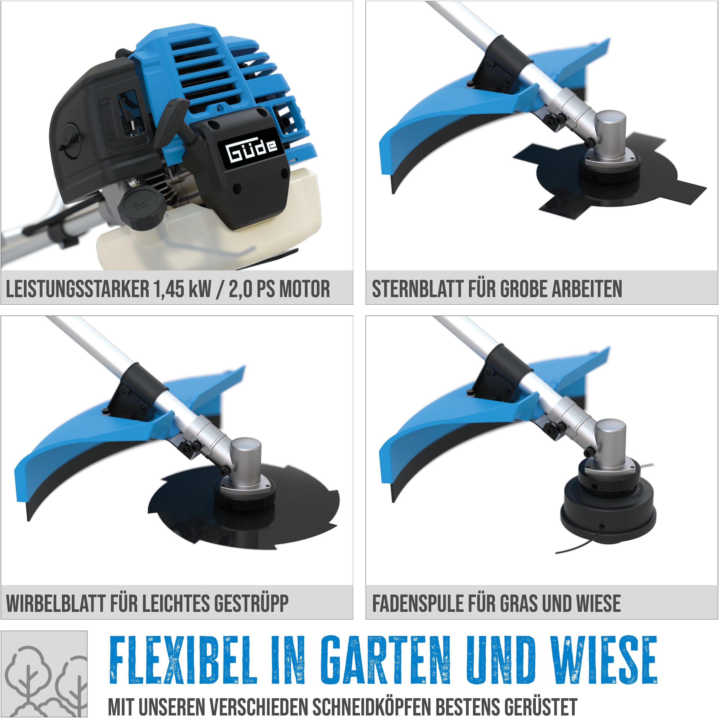 Güde Benzin-Freischneider »GFS 52.3«, Schnittbreite Fadenspule/Messer: 440/255 mm