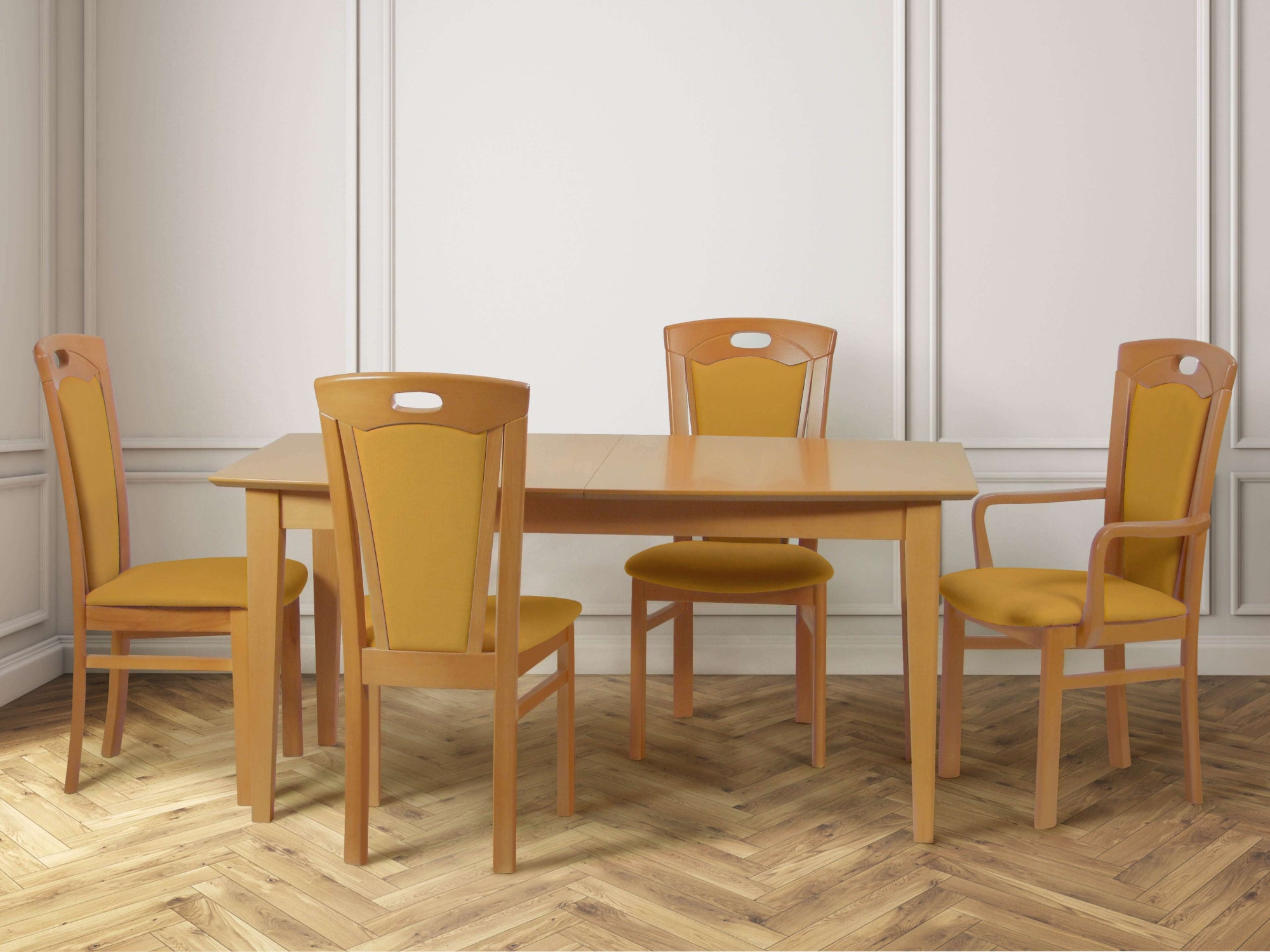 Home affaire Esszimmerstuhl »FERDI, Armlehnstuhl, Made in Italy, Massivholz«, 1 St., Feinstruktur, Bezug Feinstruktur (wasser-und fleckabweisend) oder Struktur