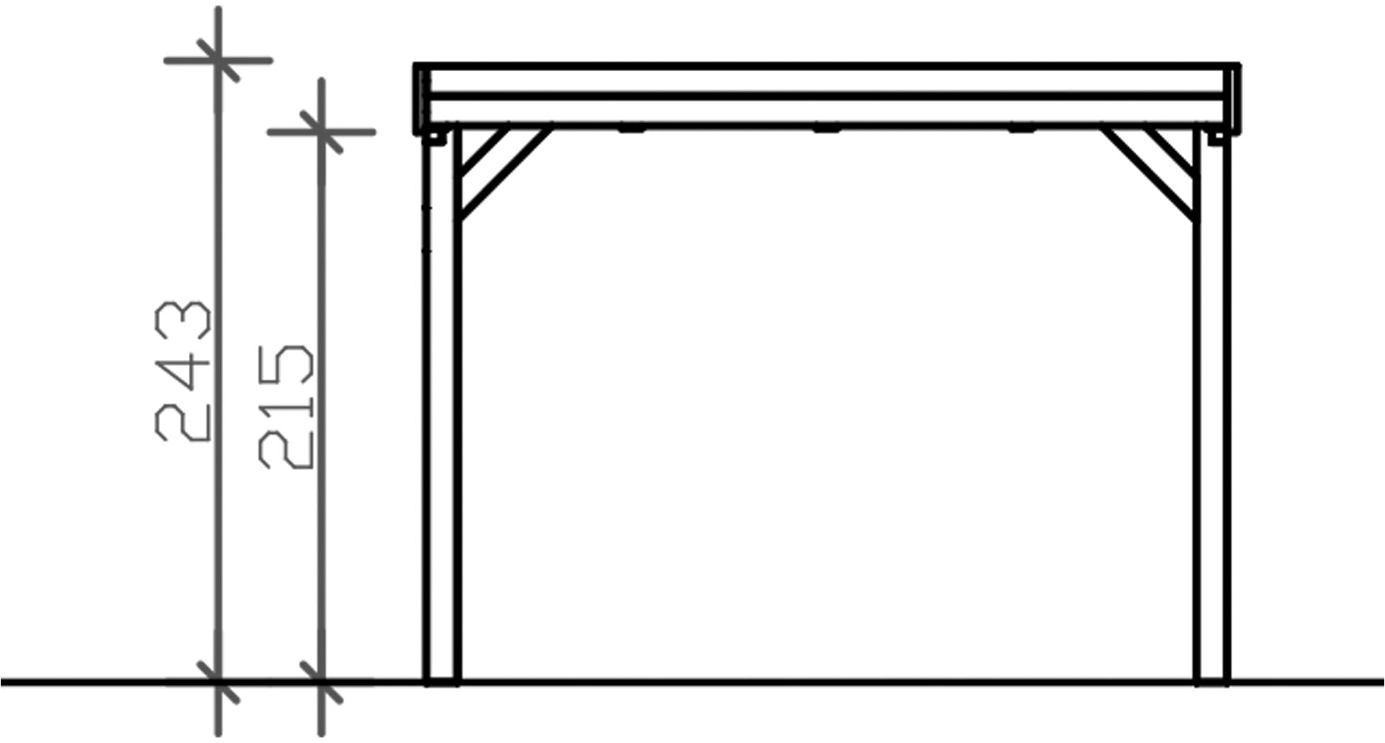 Skanholz Einzelcarport »Grunewald«, Holz, 289 cm, Anthrazit