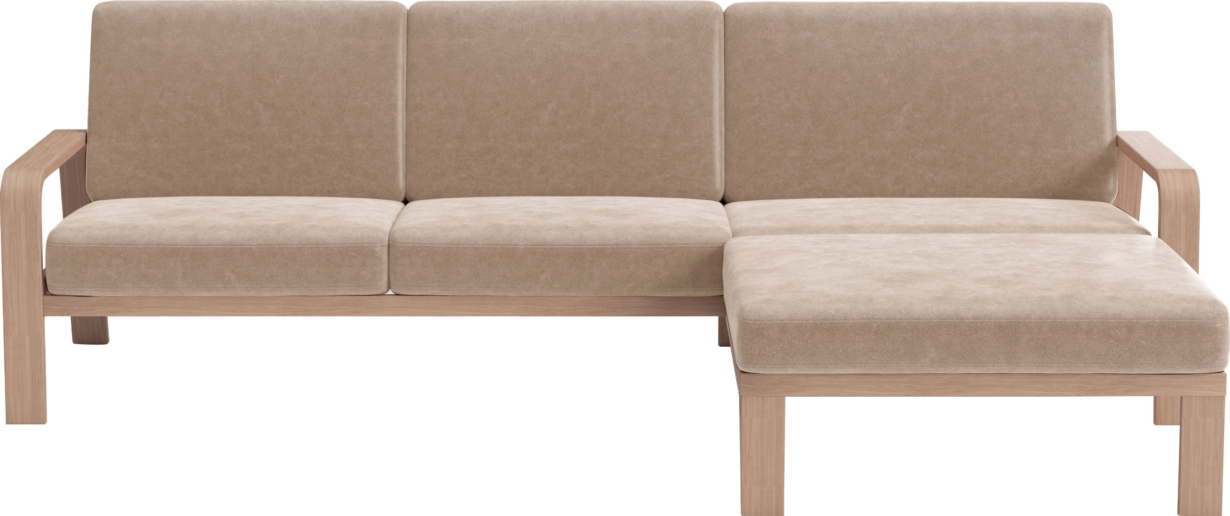 sit&more Ecksofa »Kolding L-Form«, Armlehnen aus Buchenholz in natur, versc günstig online kaufen