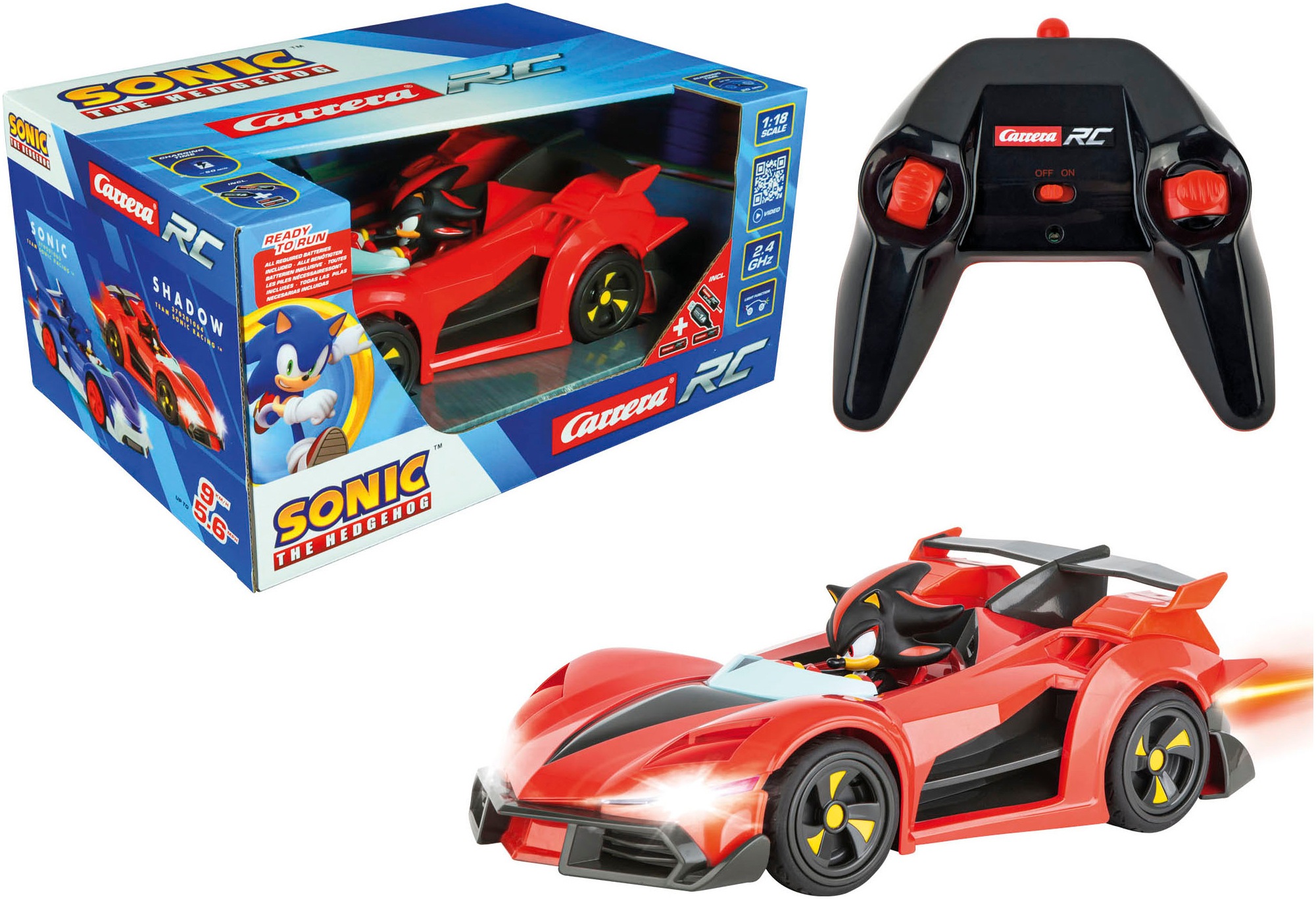 RC-Auto »Carrera® RC, Team Sonic Racing™ - Shadow, 2,4 GHz«, mit LED-Licht