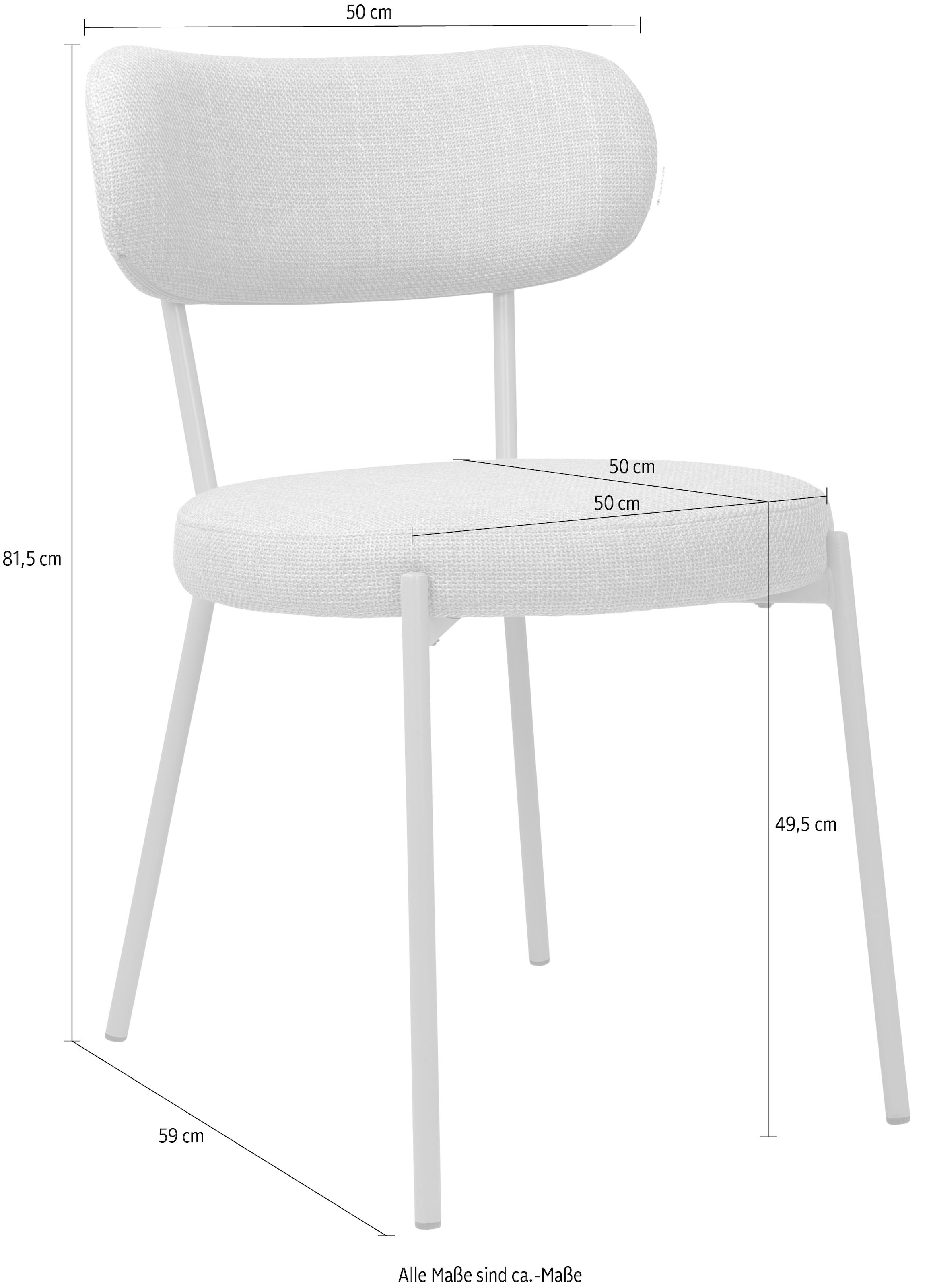 TOM TAILOR HOME 4-Fußstuhl »SOFT PAD CHAIR«, (Set), 2 St., Webstoff, Esszimmerstuhl, 4-Fußgestell, mit Rückenausschnitt