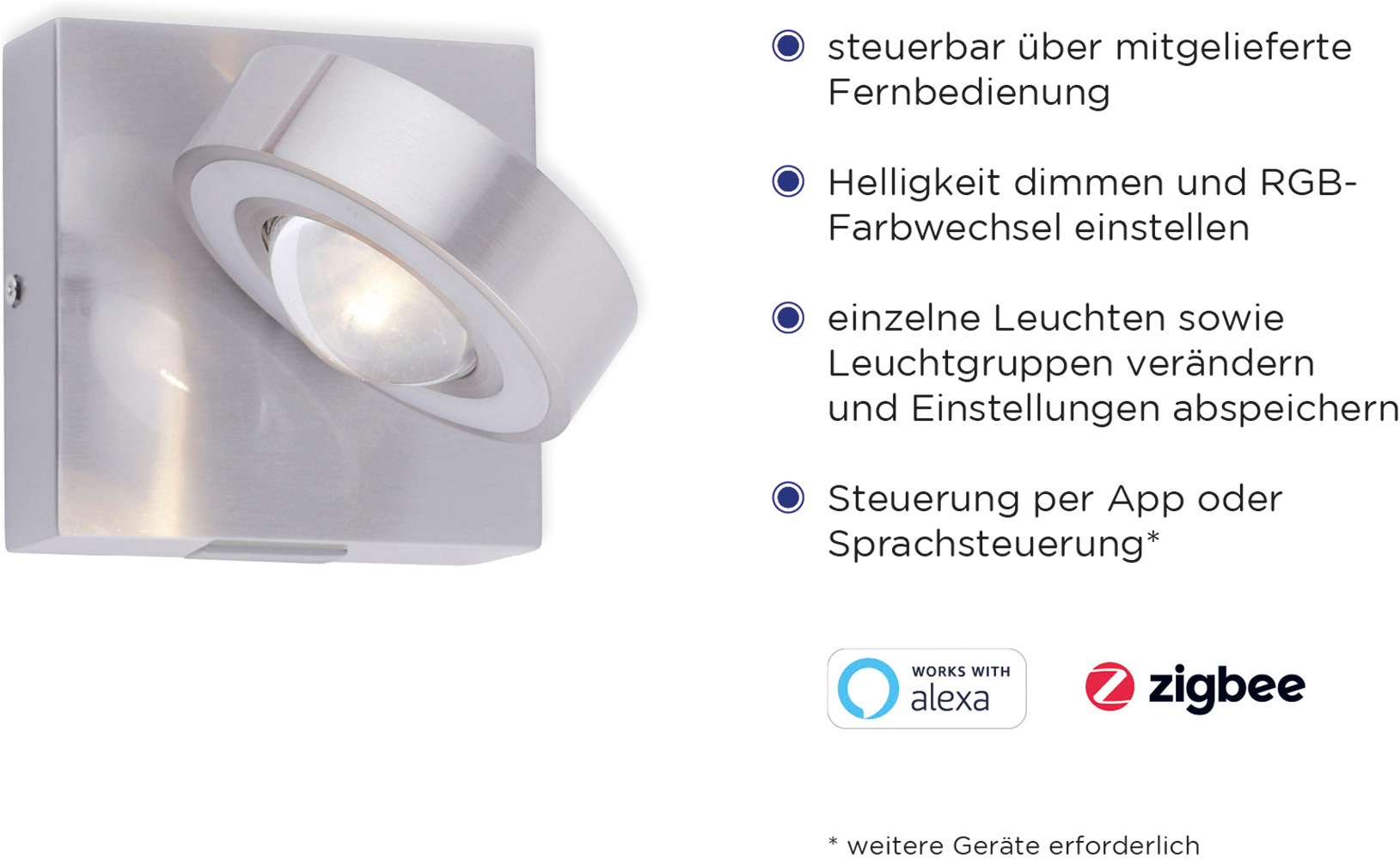 Neuhaus Q SMART HOME LIGHTS LED Wandleuchte »Q-MIA« LED-Board 1 Stk. warmweiß - kaltweiß