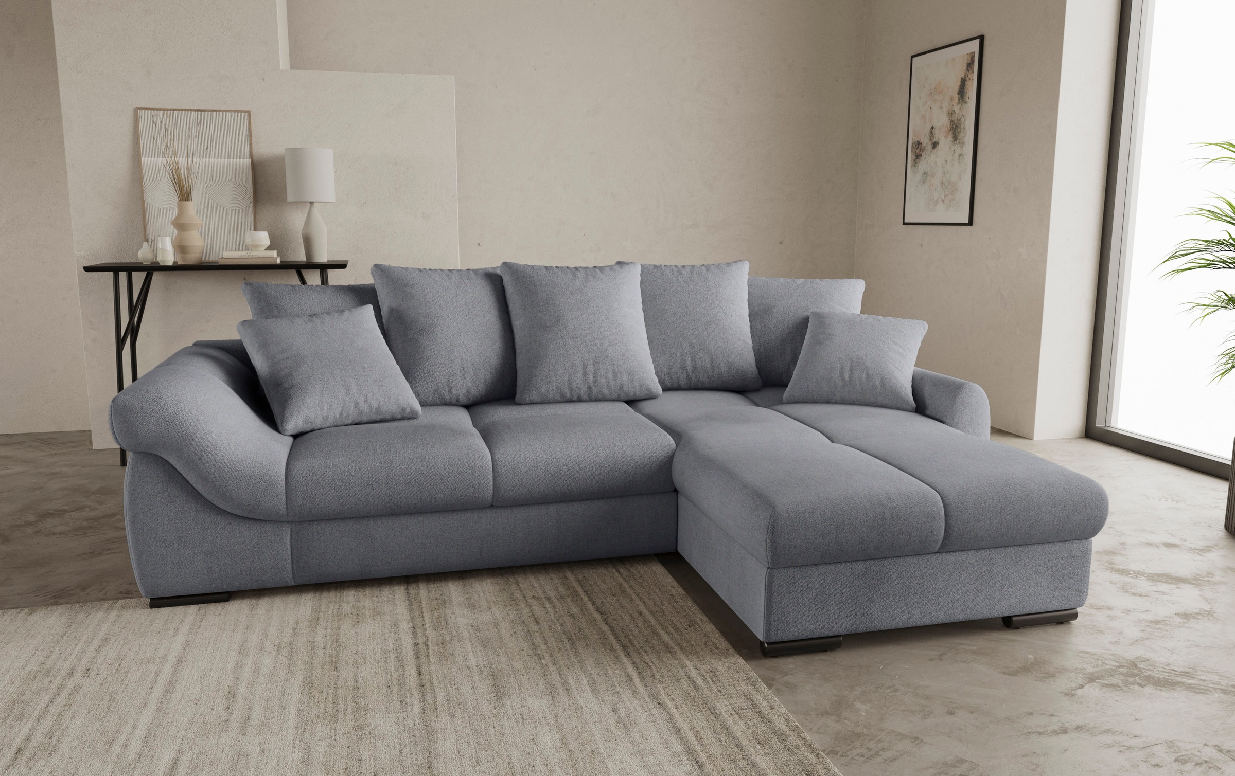 Mr. Couch Ecksofa »Livorno DuraFlex L-Form«, inkl. Hochschläfer-Bettauszug, günstig online kaufen
