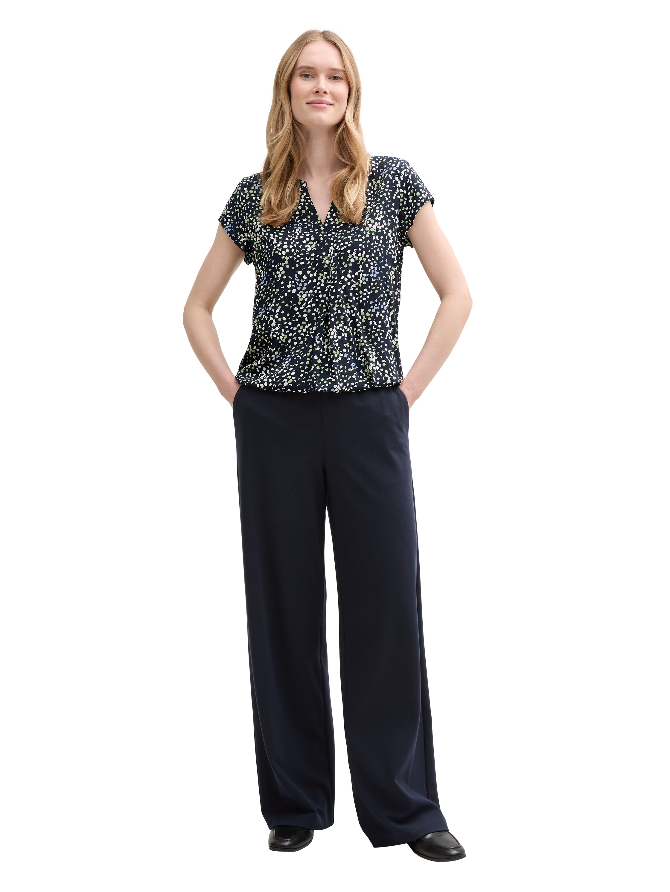 TOM TAILOR Kurzarmbluse mit grafischem Muster