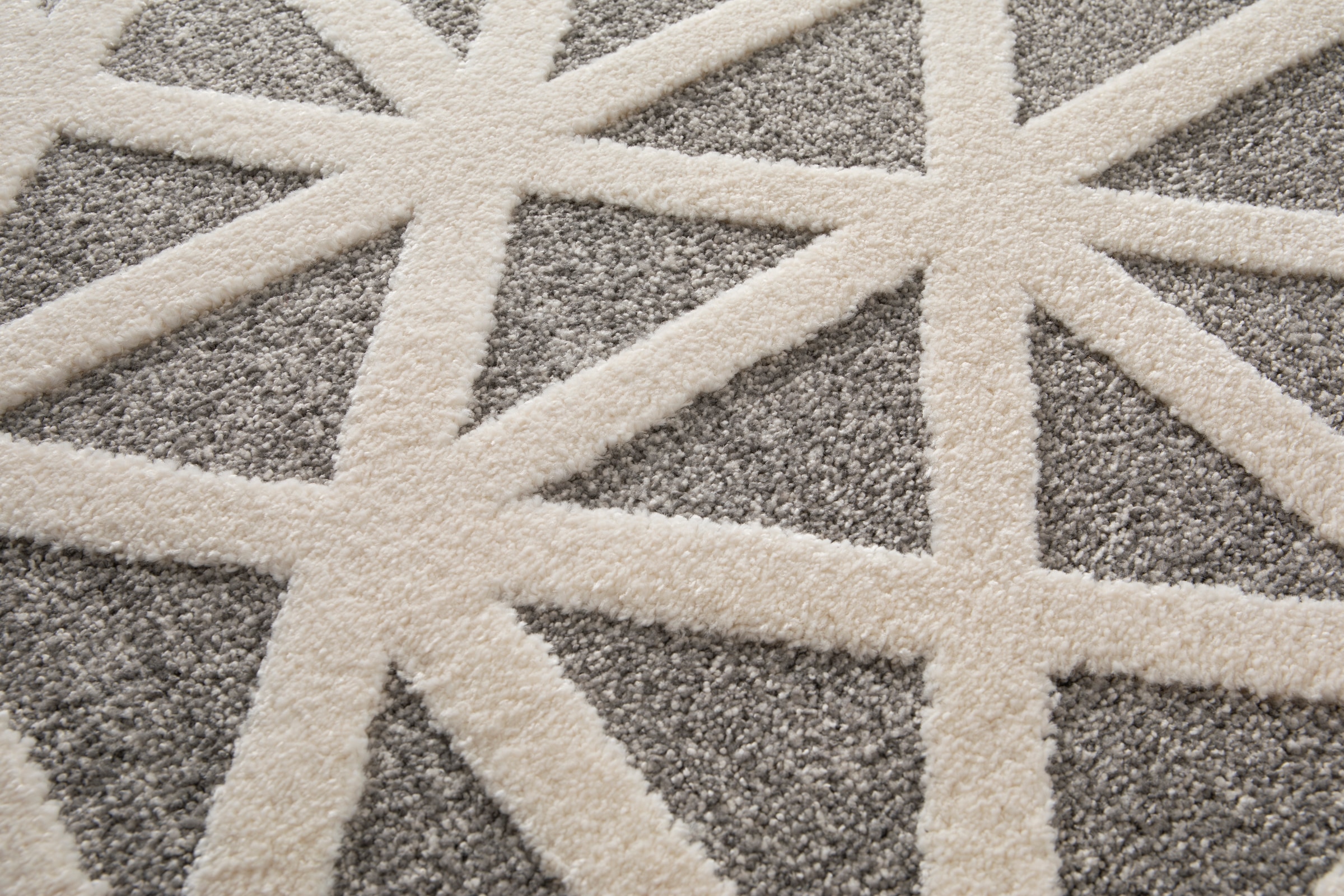 Primaflor-Ideen in Textil Teppich »COSMO Geo, Made in Belgium« rechteckig 14 mm Höhe modernes Design, Hoch-Tief Effekt, weicher Flor