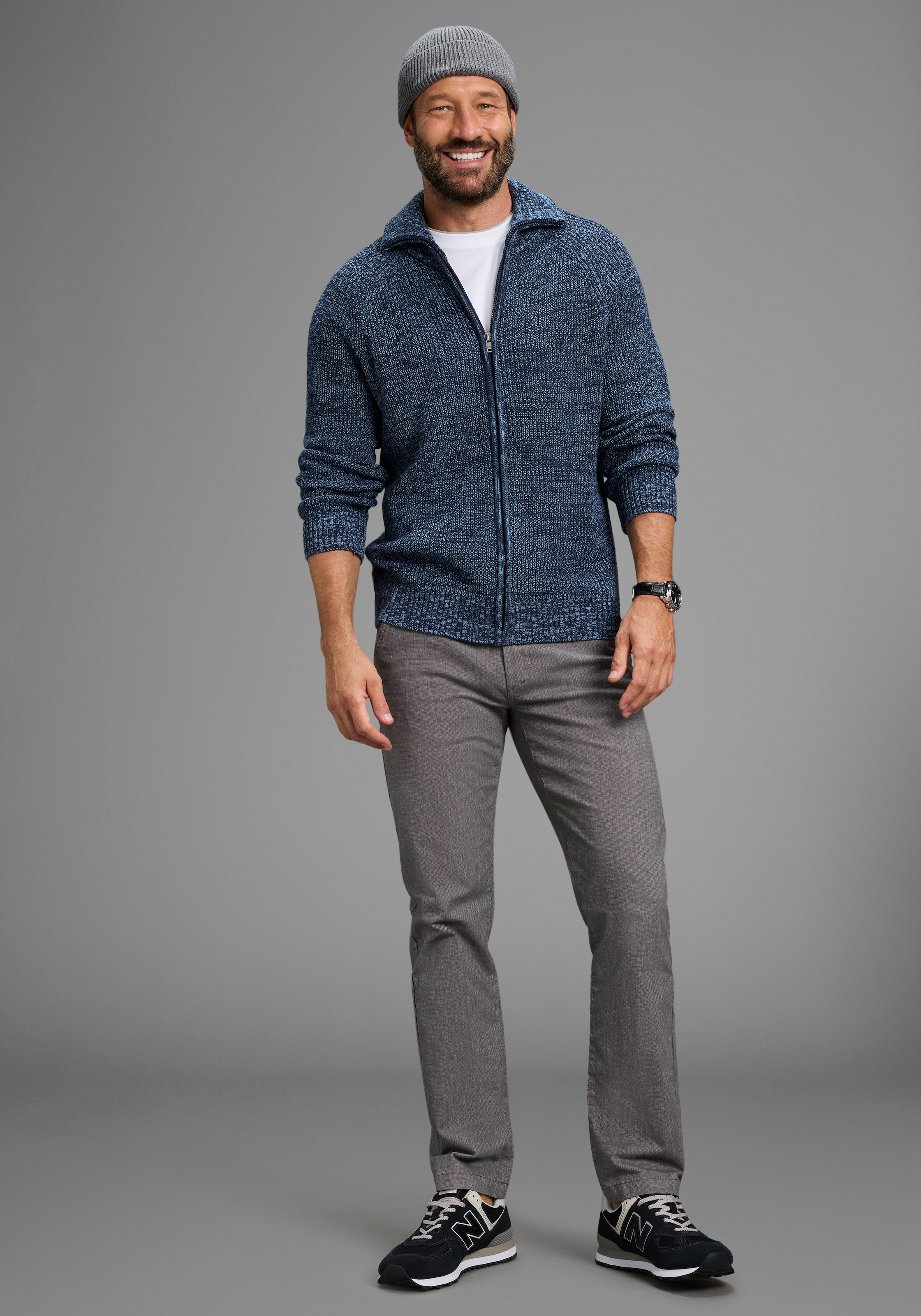 Man's World Strickjacke »Neue Kollektion!«, mit Stehkragen