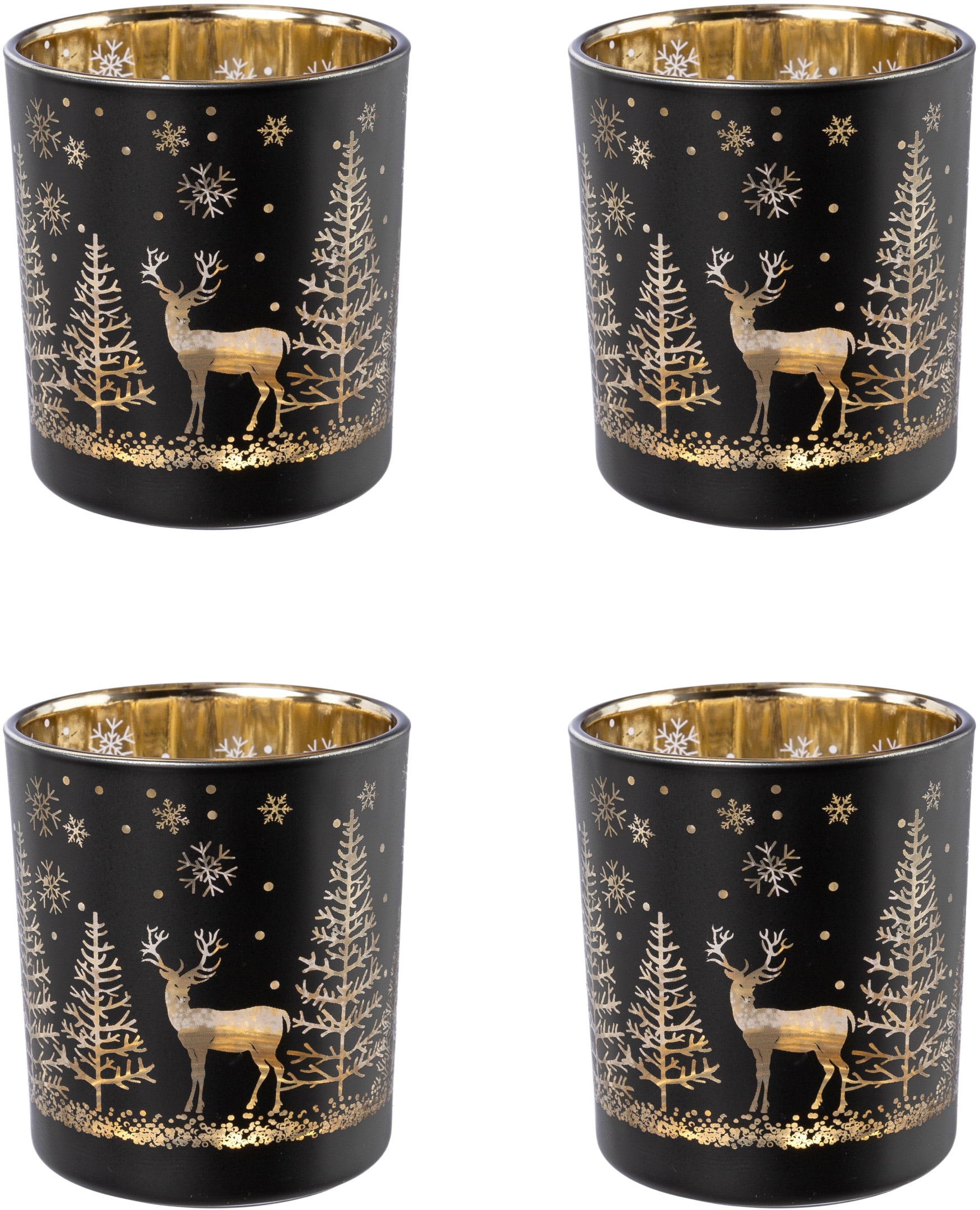 Creativ deco Teelichthalter »Weihnachtsdeko«, (4 goldfarbener St.), Innenseite mit bestellen