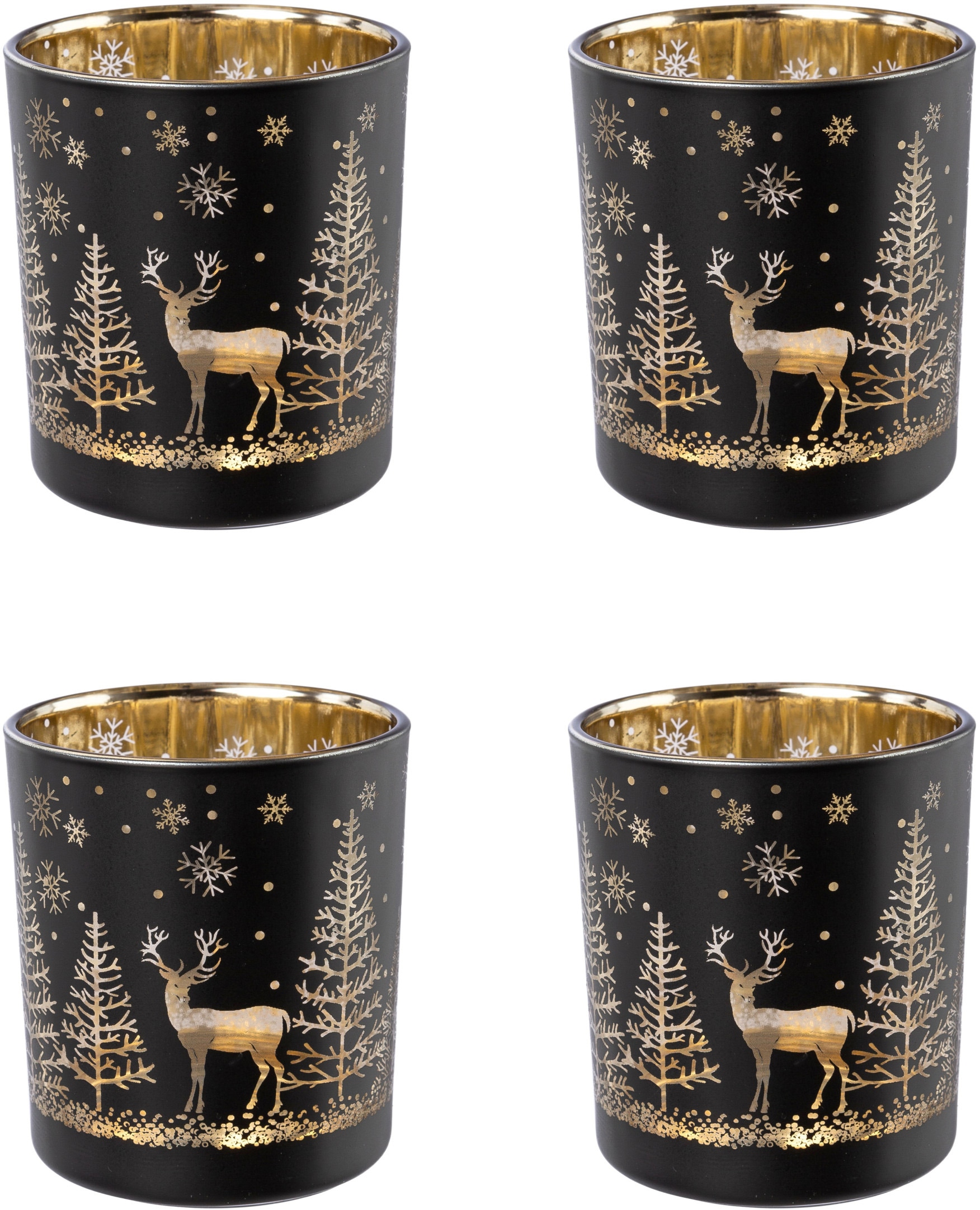 bestellen Creativ (4 deco mit St.), Innenseite Teelichthalter goldfarbener »Weihnachtsdeko«,