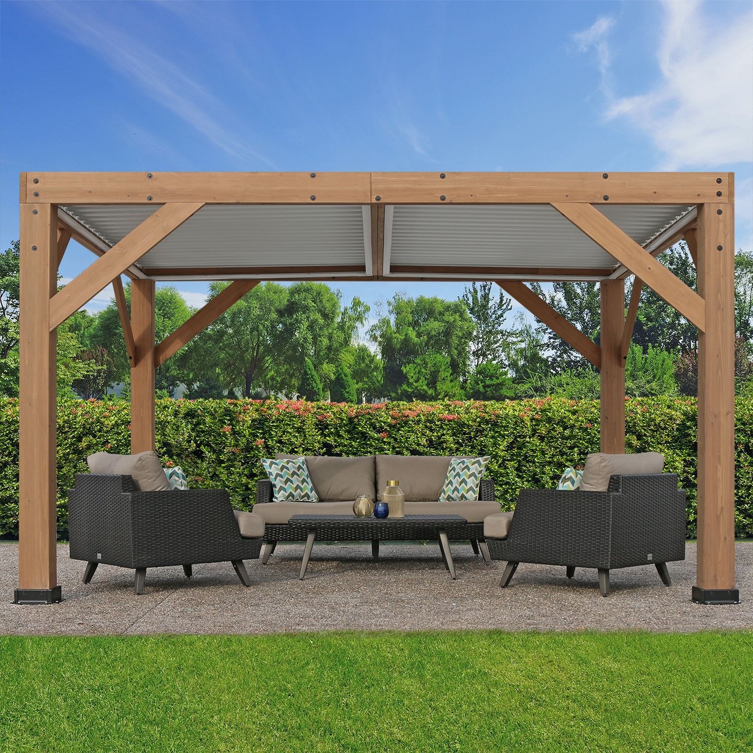 WESTMANN Pergola »Karl«, 100 % FSC®-zertifiziertes Zedernholz, Dach aus Aluminium