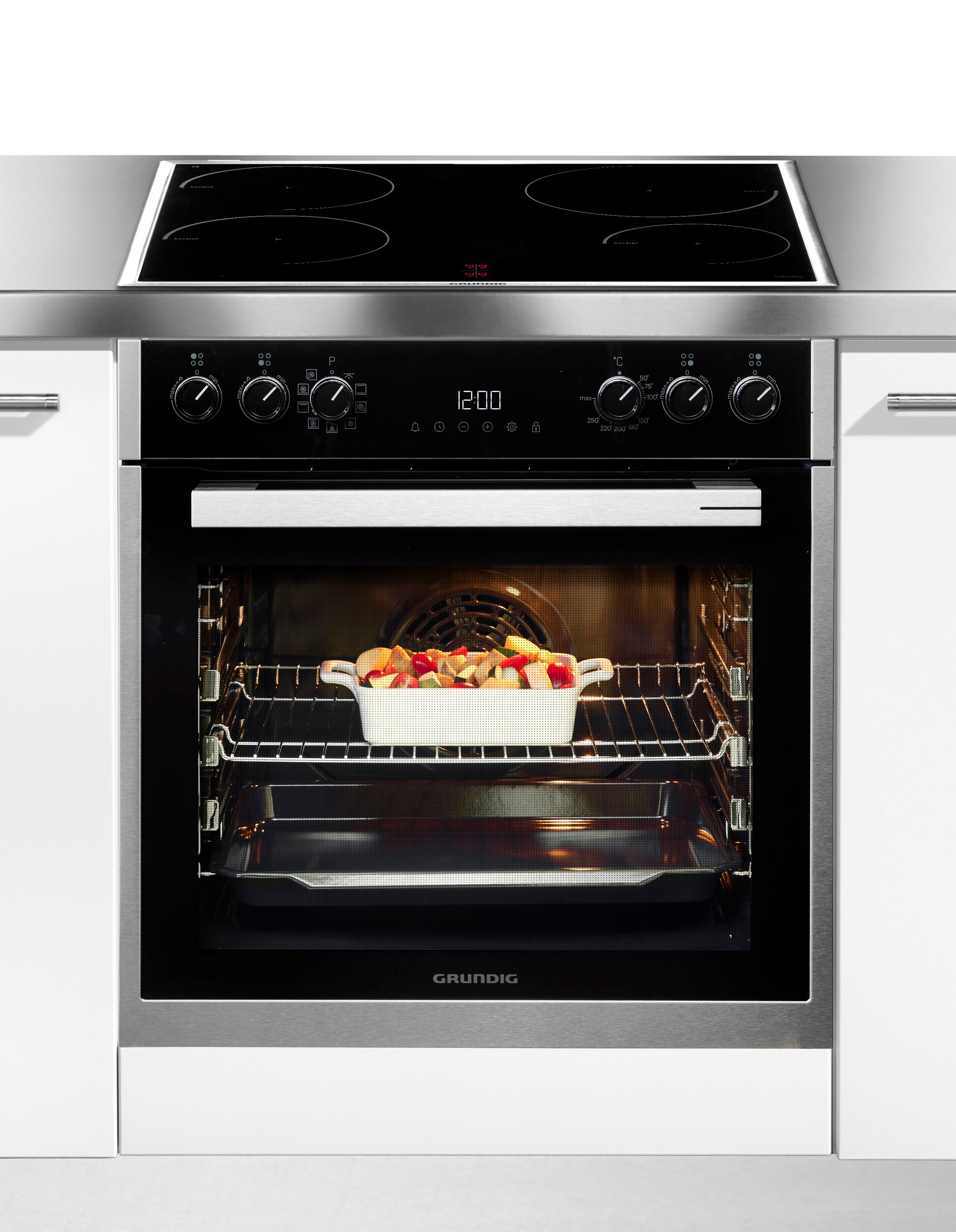 Grundig Induktions Herd-Set »GEHM19320B«, mit 3-fach-Teleskopauszug