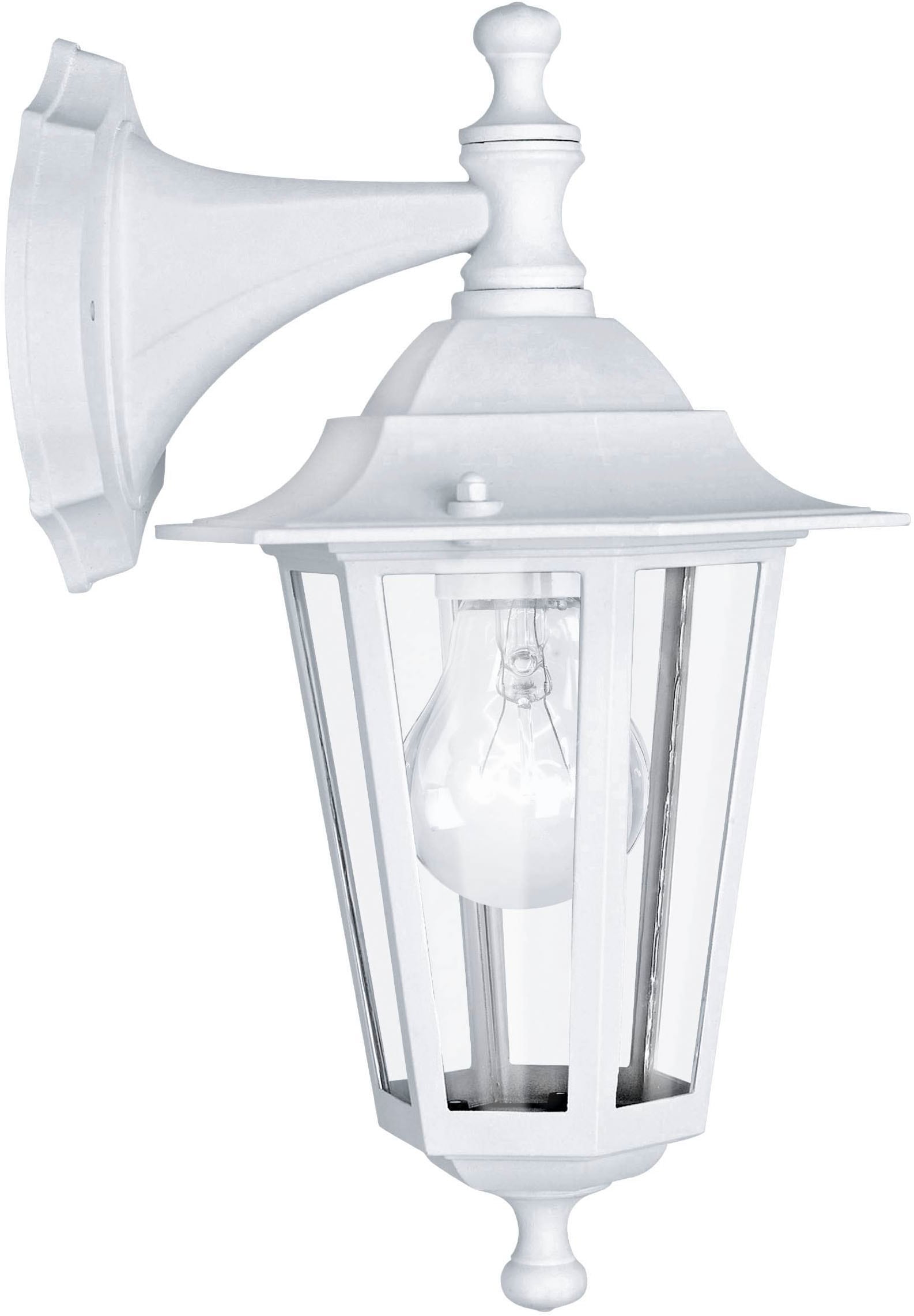 EGLO LED Wandleuchte »LATERNA 5 L16,5 x H35 x AL21 cm, spritzwassergeschützte Lampe«, 1 flammig, Leuchtmittel E27 | ohne Leuchtmittel, Außen-Wandlampe, Wandleuchte, Weiß, E27, IP44, L16,5 x H35 x AL21 cm