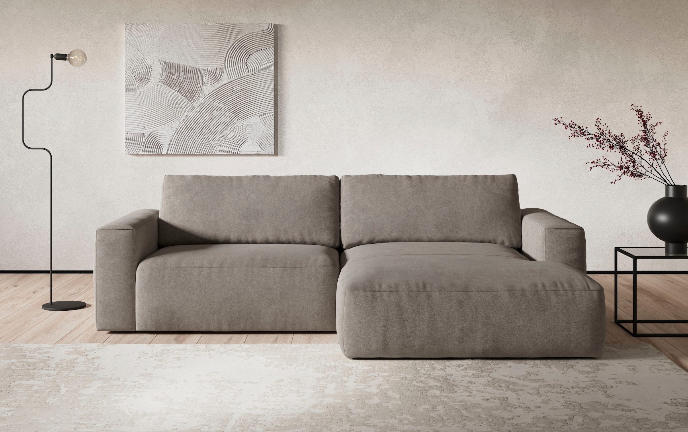 COTTA Ecksofa »Lasso L-Form, XL-Sofa«, mit breiter Recamiere im trendigen C günstig online kaufen