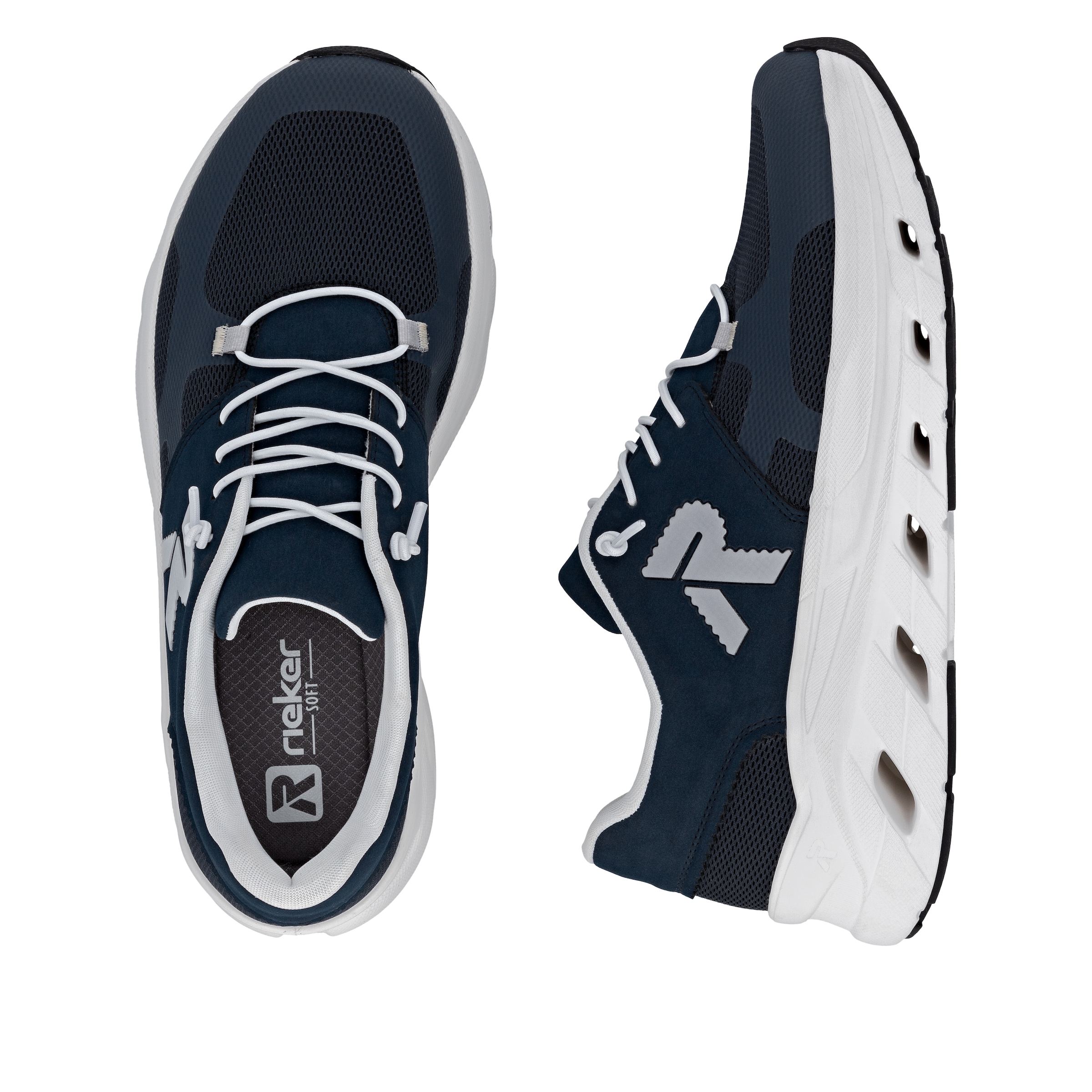 RIEKER Sport Slip-On Sneaker, Freizeitsneaker, Halbschuh, Schlupfschuh mit gepolstertem Schaftrand