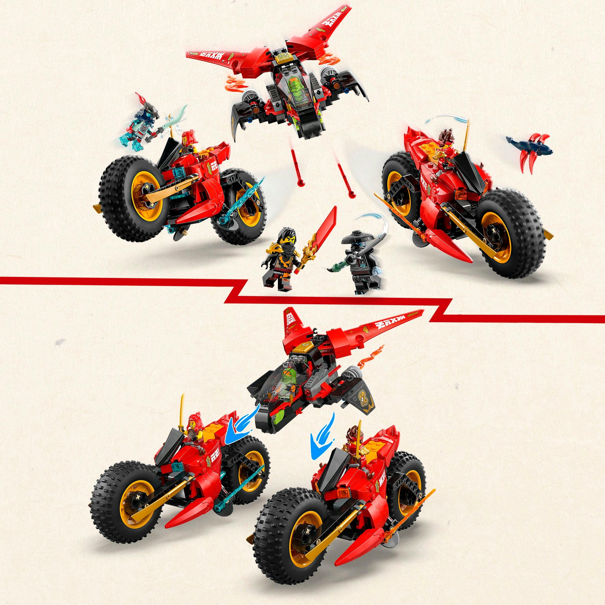 LEGO® Konstruktionsspielsteine »Ninja-Actionflitzer (71844), LEGO Ninjago«, (561 St.), Made in Europe