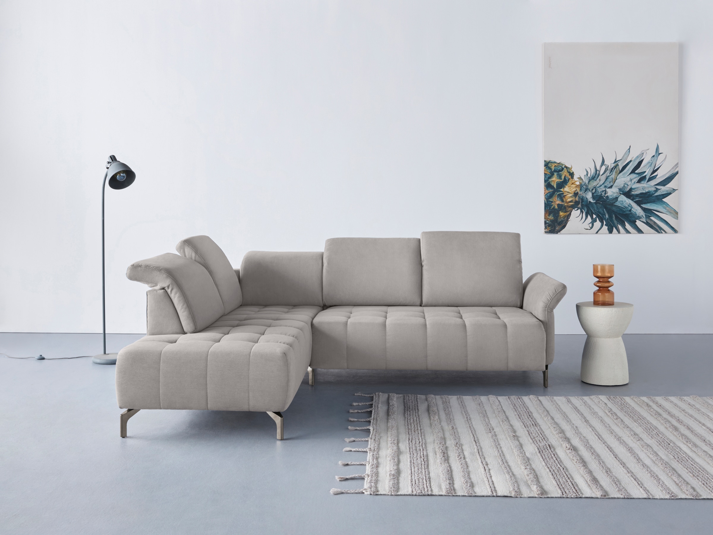 INOSIGN Ecksofa »Fresh L-Form«, Federkern, wahlweise Kopfteilverstellung un günstig online kaufen