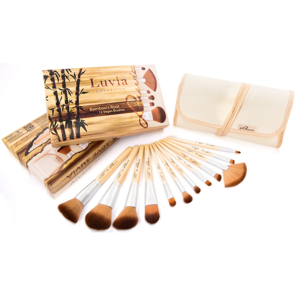 Luvia Cosmetics Kosmetikpinsel-Set »Bamboo's Root«, (12 tlg., zzgl. Aufbewahrungstasche)