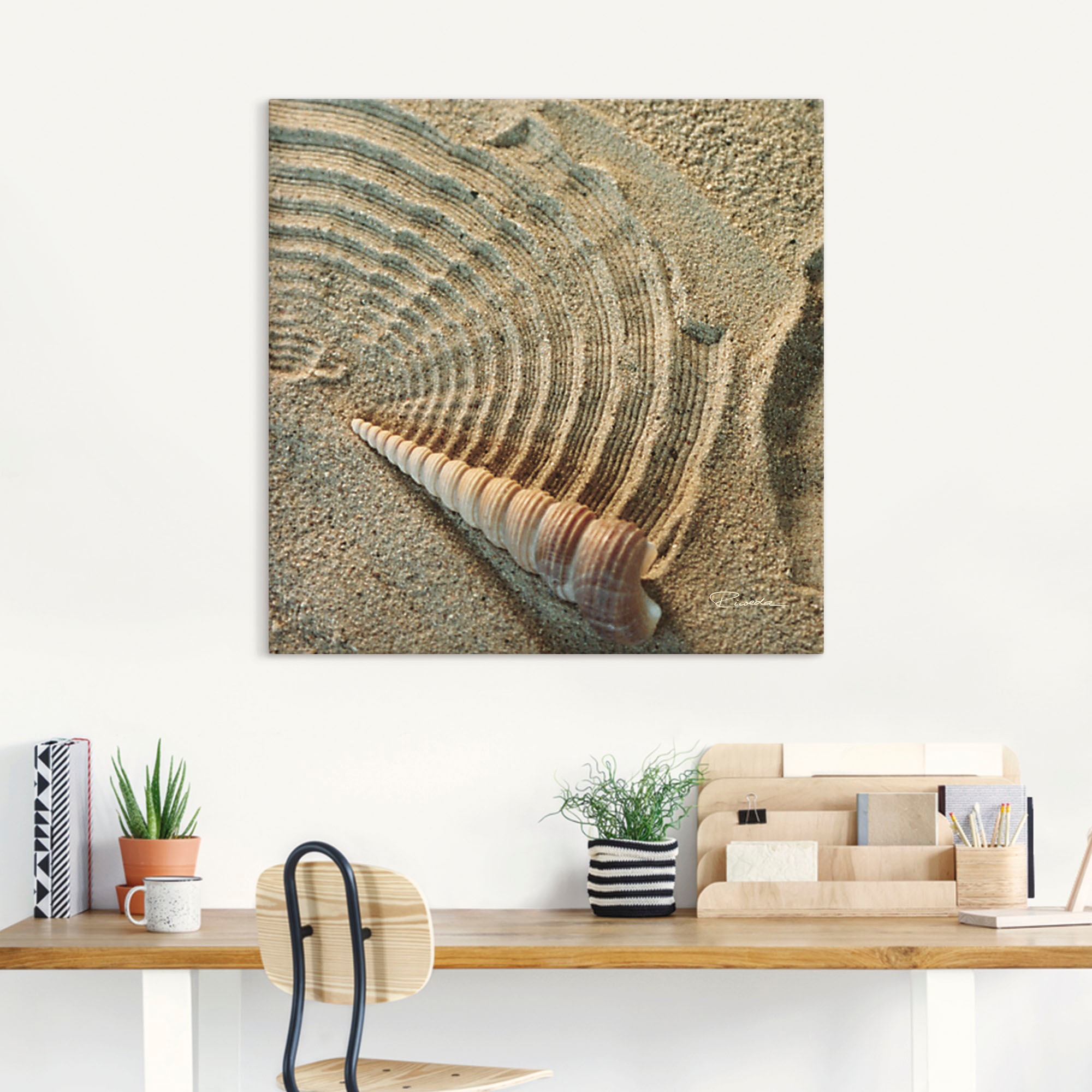 Artland Wandbild »Zen IV - Muschel im Sand«, Zen, (1 St.), als Alubild, Outdoorbild, Leinwandbild in verschied. Größen