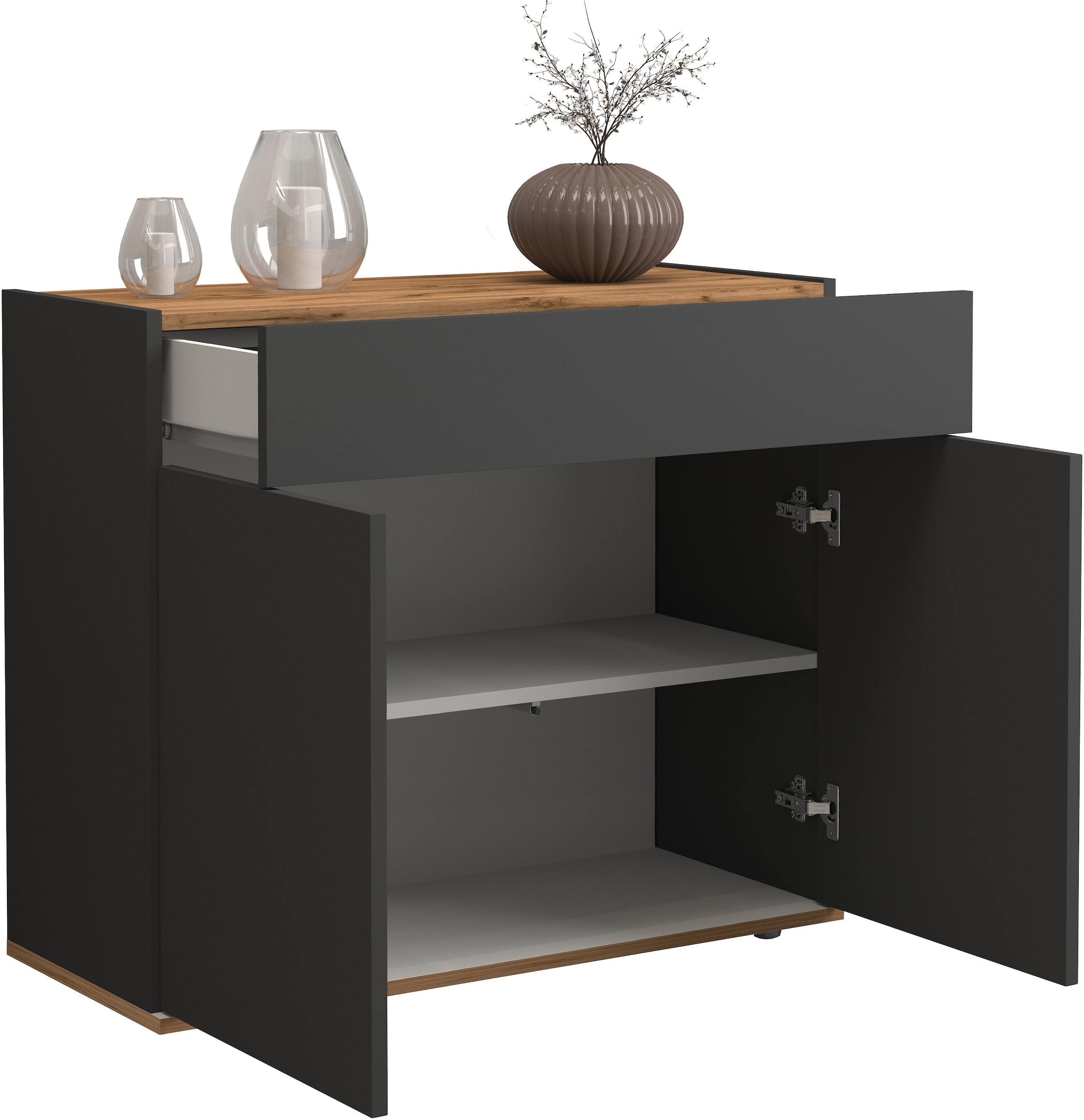 INOSIGN Sideboard »Garda, Kommode, Schrank, Kredenz«, 2 Türen, 1 Schublade,grifflos Breite 80,9 cm