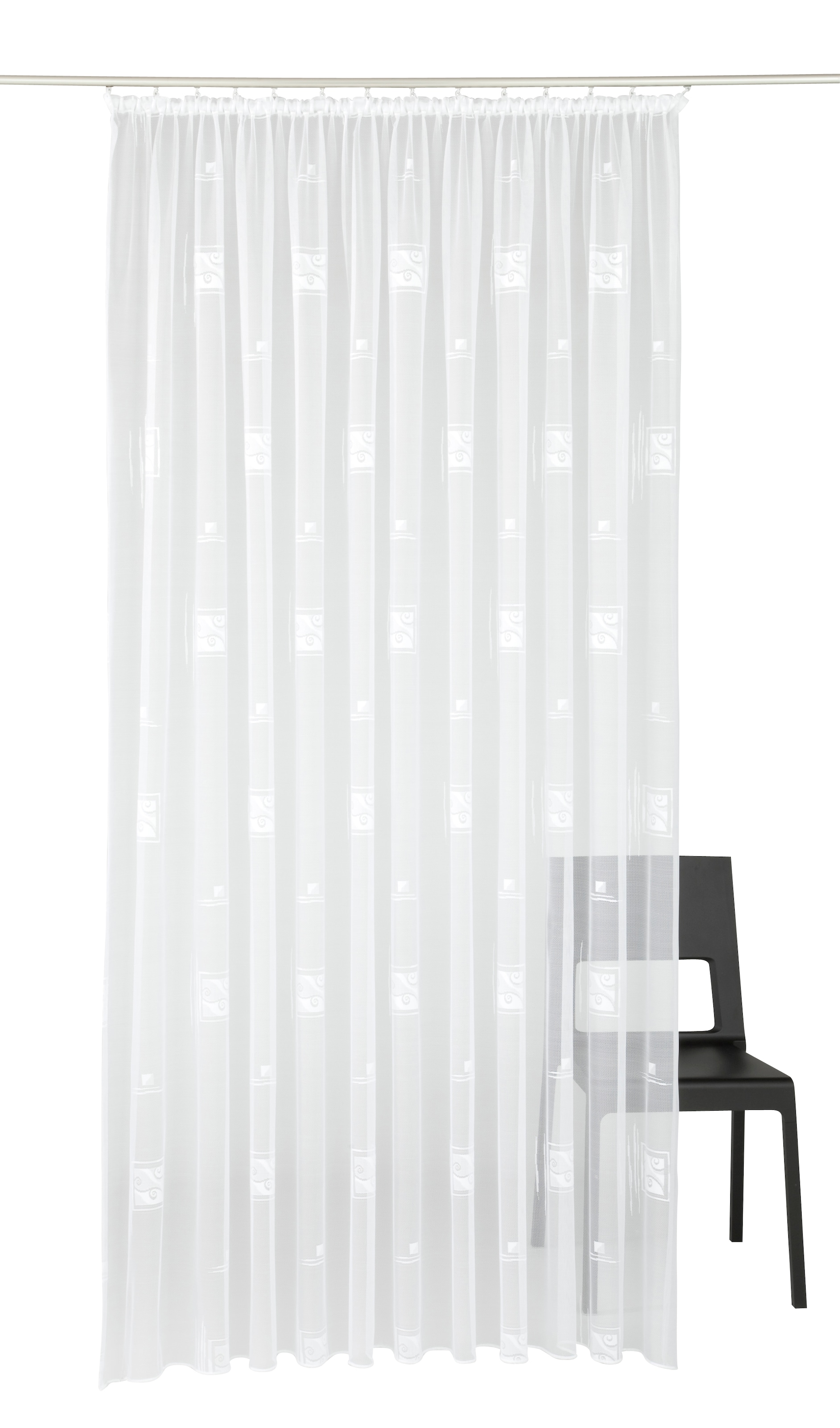 Weckbrodt Gardine »Alexa«, (1 St.), Jacquard, strukturiert,halbtransparent, Allover,Motiv, nach Maß, Store