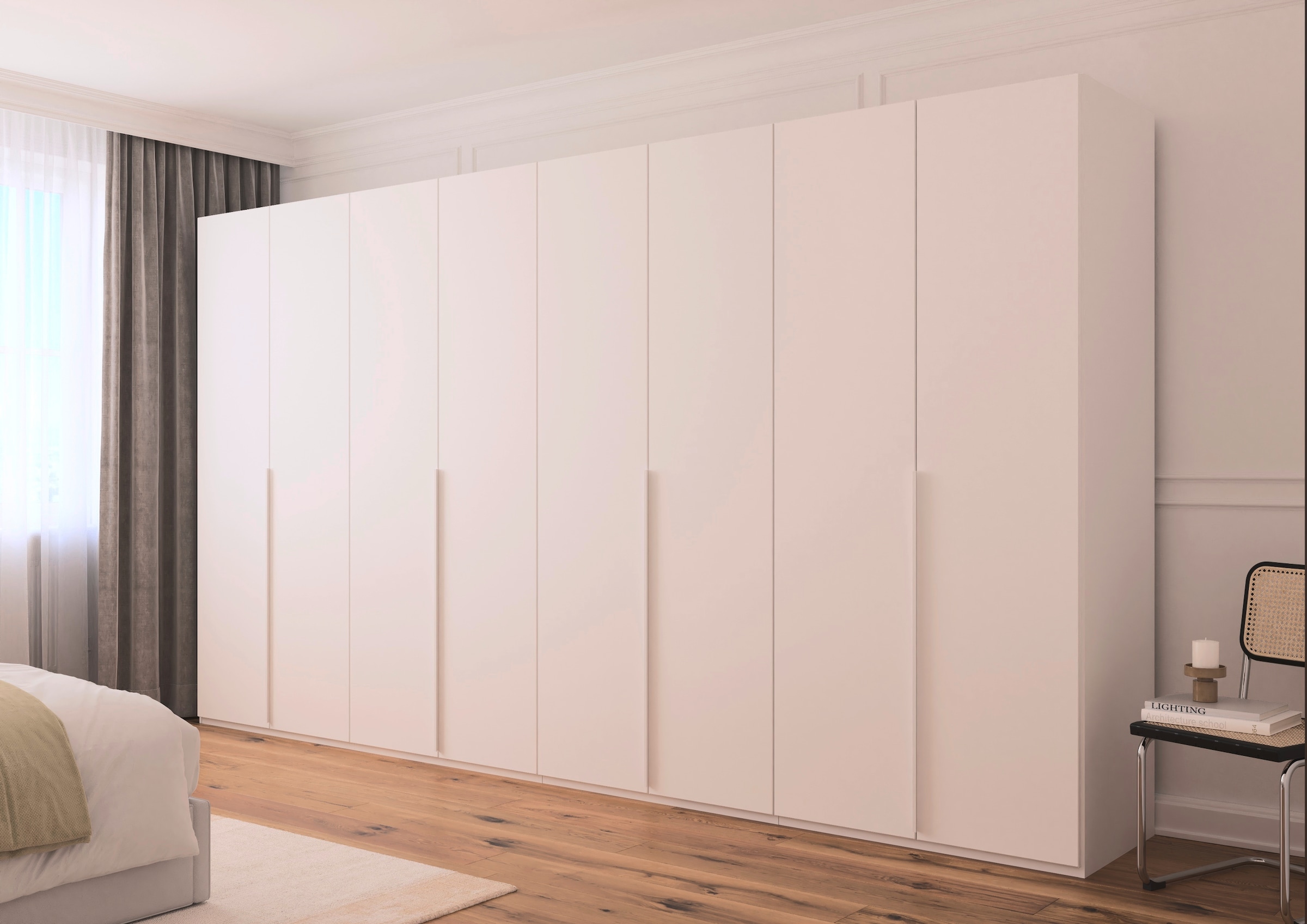LeGer Home by Lena Gercke Kleiderschrank »Schrank Garderobe Ankleide Schlafzimmer Flur SERINA Eyecatcher«, (in 3 verschiedenen Ausstattungen BASIC/CLASSIC/PREMIUM), in 6 Breiten (101 - 401 cm) mit Front Glas oder Dekor MADE IN GERMANY