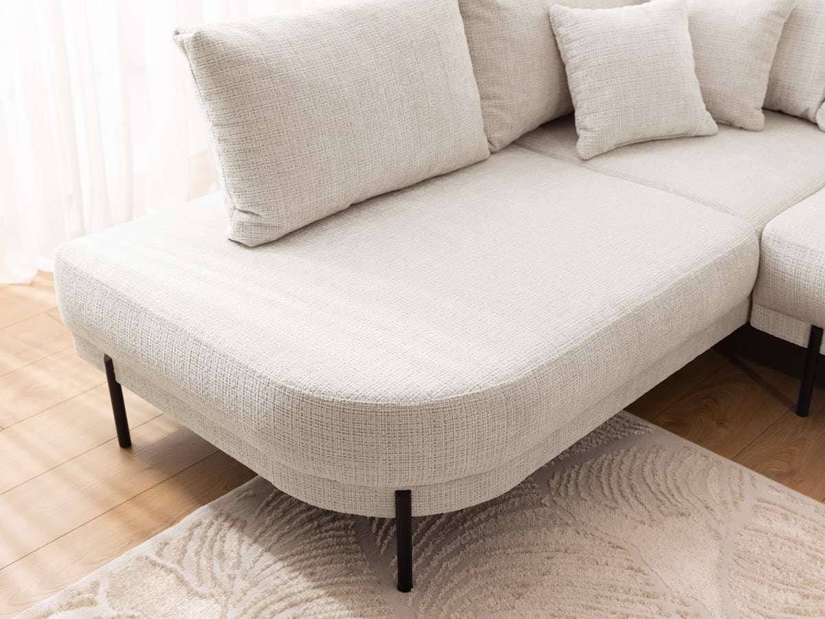 Home affaire Ecksofa »NELLIA L-Form mit Ottomane rechts oder links bestellbar, Breite 231 cm« enthält 5 Rückenkissen, angenehmen Sitzkomfort, belastbar bis 480kg