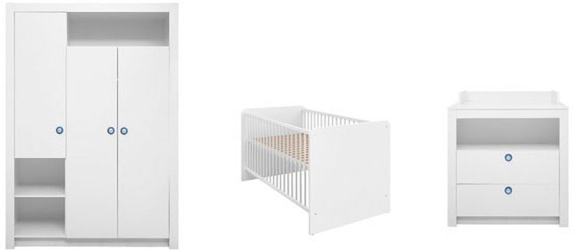 Begabino Babyzimmer-Komplettset »Paula Babyzimmer« 3 Stk. tlg. farbige Unte günstig online kaufen
