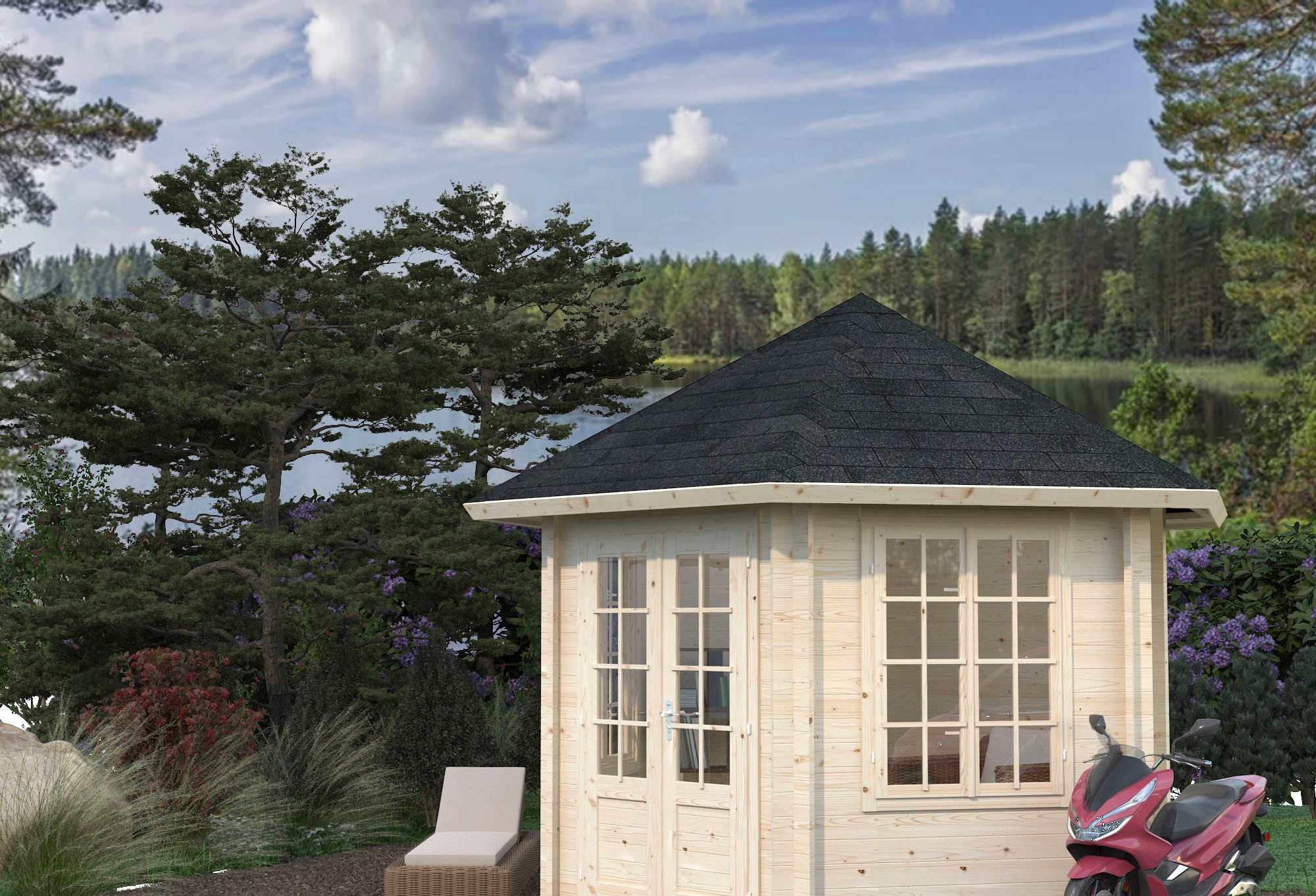 Palmako Gartenhaus »Pavillon Hanna«, transparent
