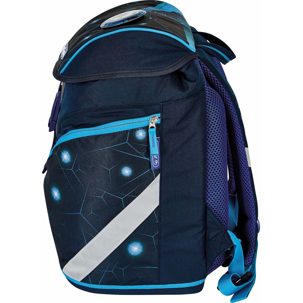 Herlitz Schulrucksack »SoftLight Plus, Space Boy«, Reflektoren-Floureszierende Flächen, mit 2 abnehmbaren Applikationen