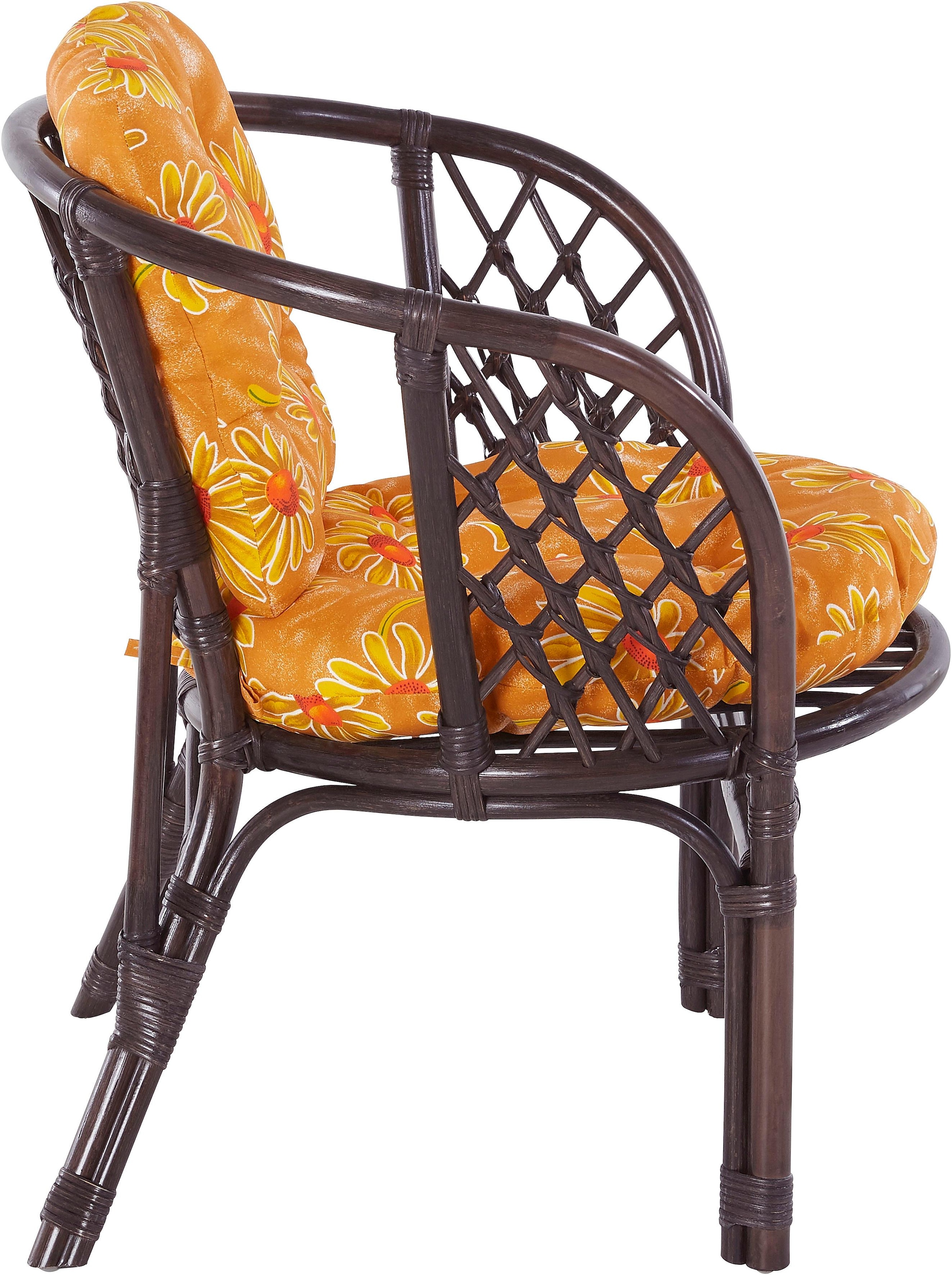 Home affaire Rattanstuhl »Rattansessel«, im 2er-Set aus Rattan und passenden Kissenauflagen, Breite 66 cm