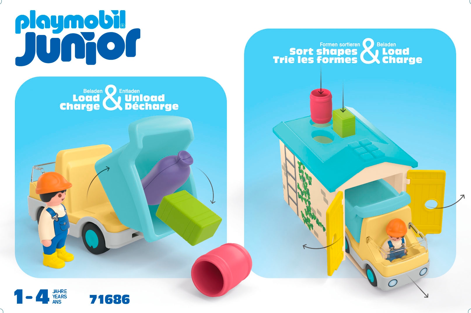 Playmobil® Konstruktions-Spielset »LKW mit Sortiergarage (71686), JUNIOR« Made in Europe