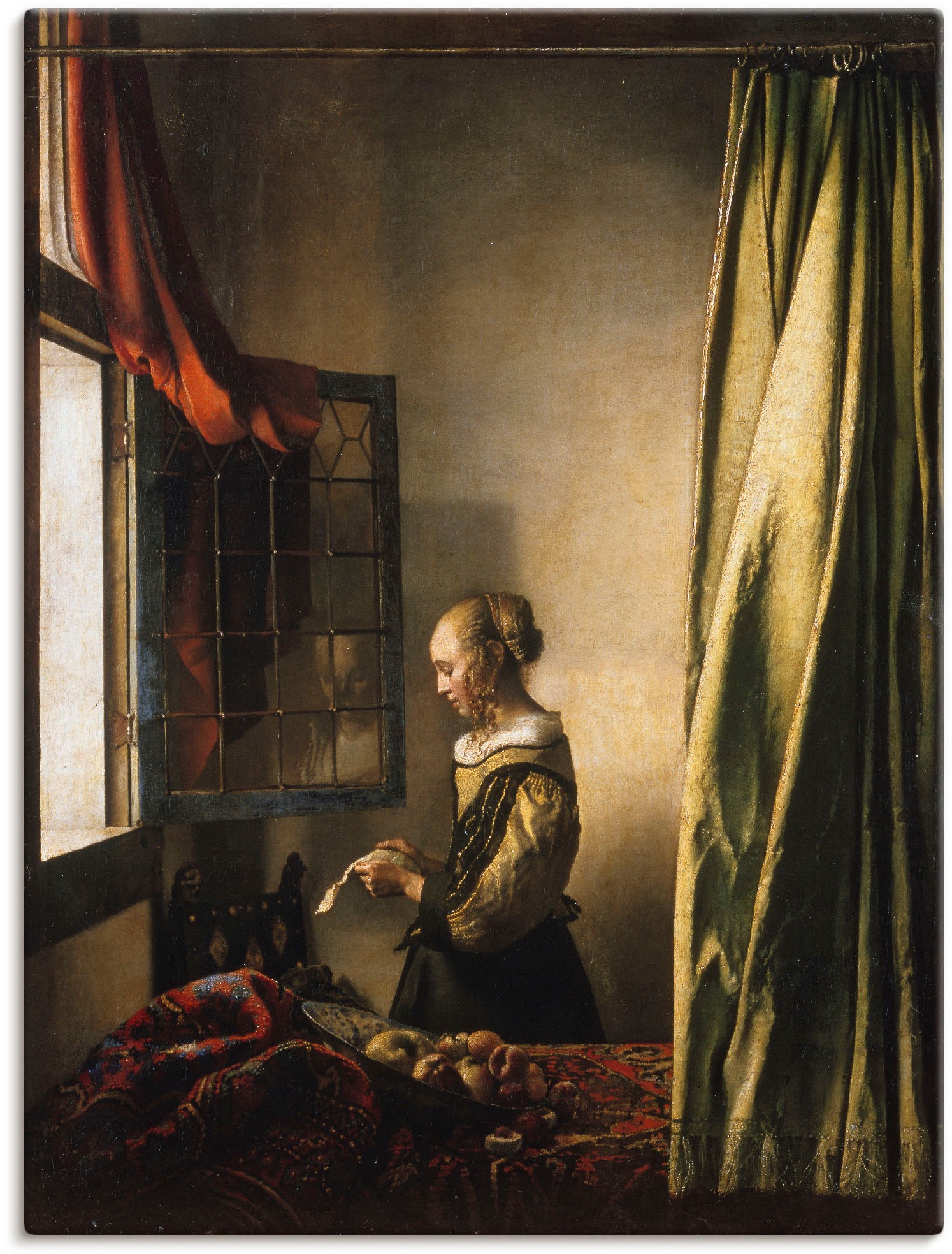 Artland Wandbild »Briefleserin am offenen Fenster. Um 1658«, Frau, (1 St.), günstig online kaufen