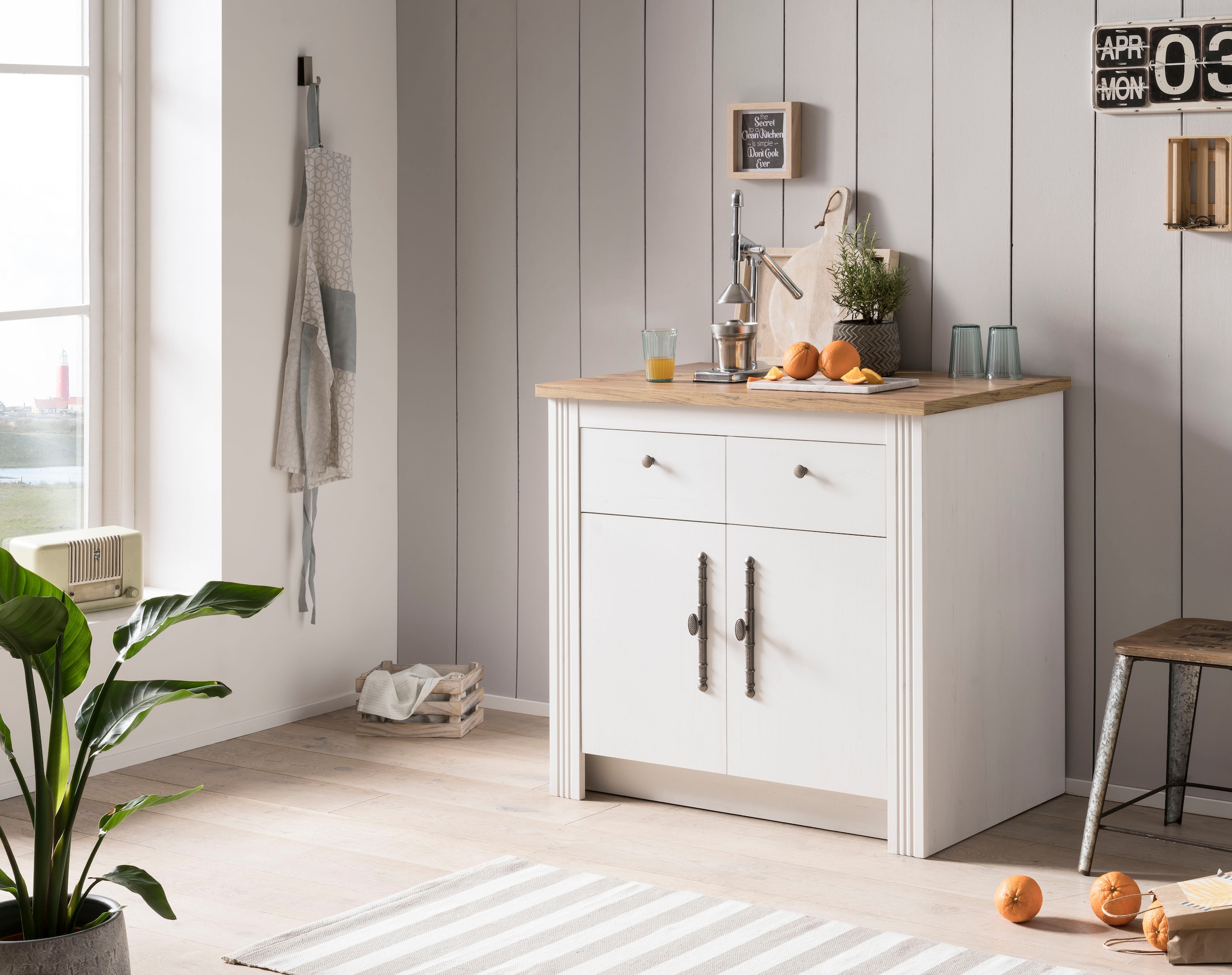 KOCHSTATION Unterschrank »Westminster«, im romantischen Landhausstil, Breite 100 cm
