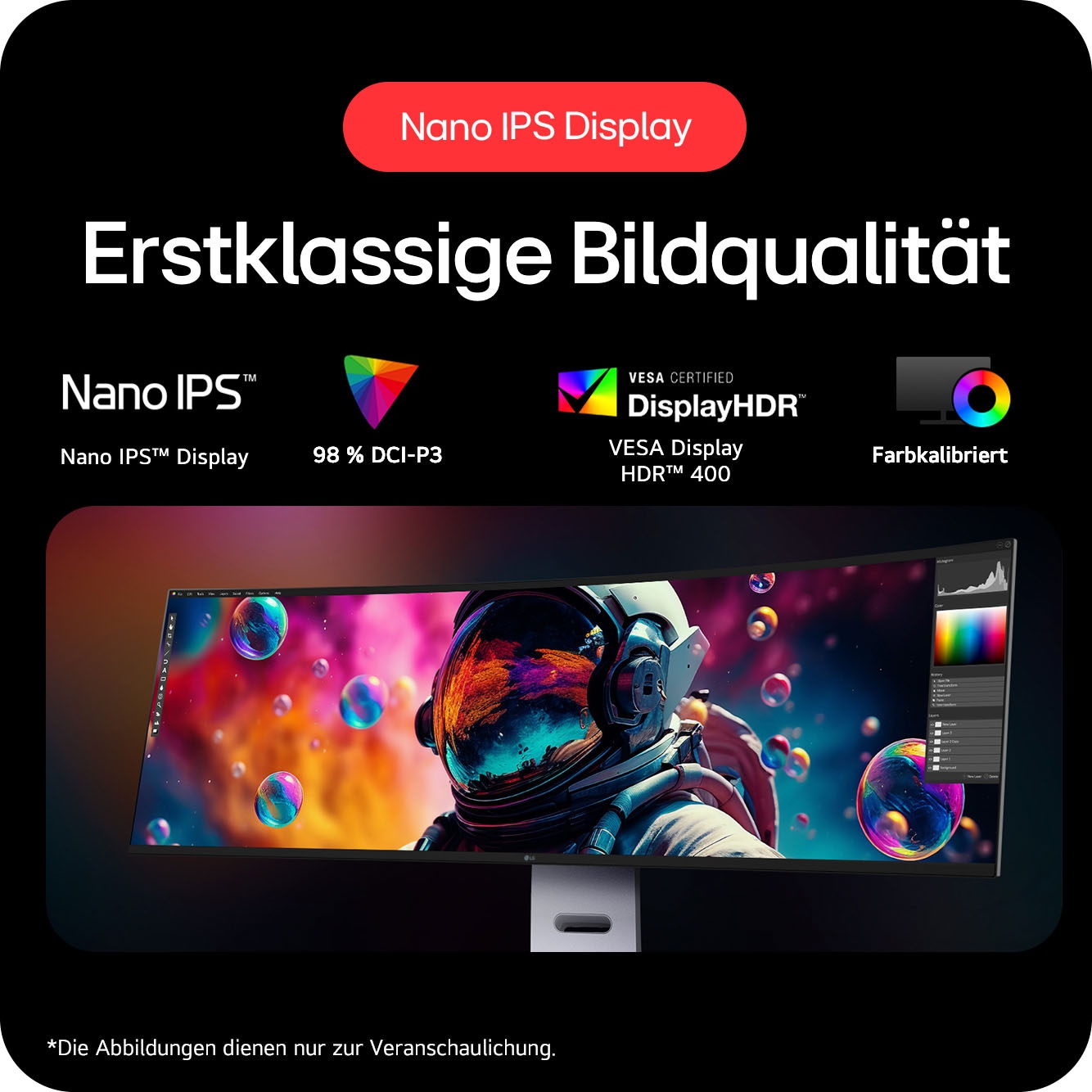 LG Curved-Gaming-Monitor »49U950A« 124 cm/49 ″  5120 x 1440 px DQHD 5 Reaktionszeit 144 Hz