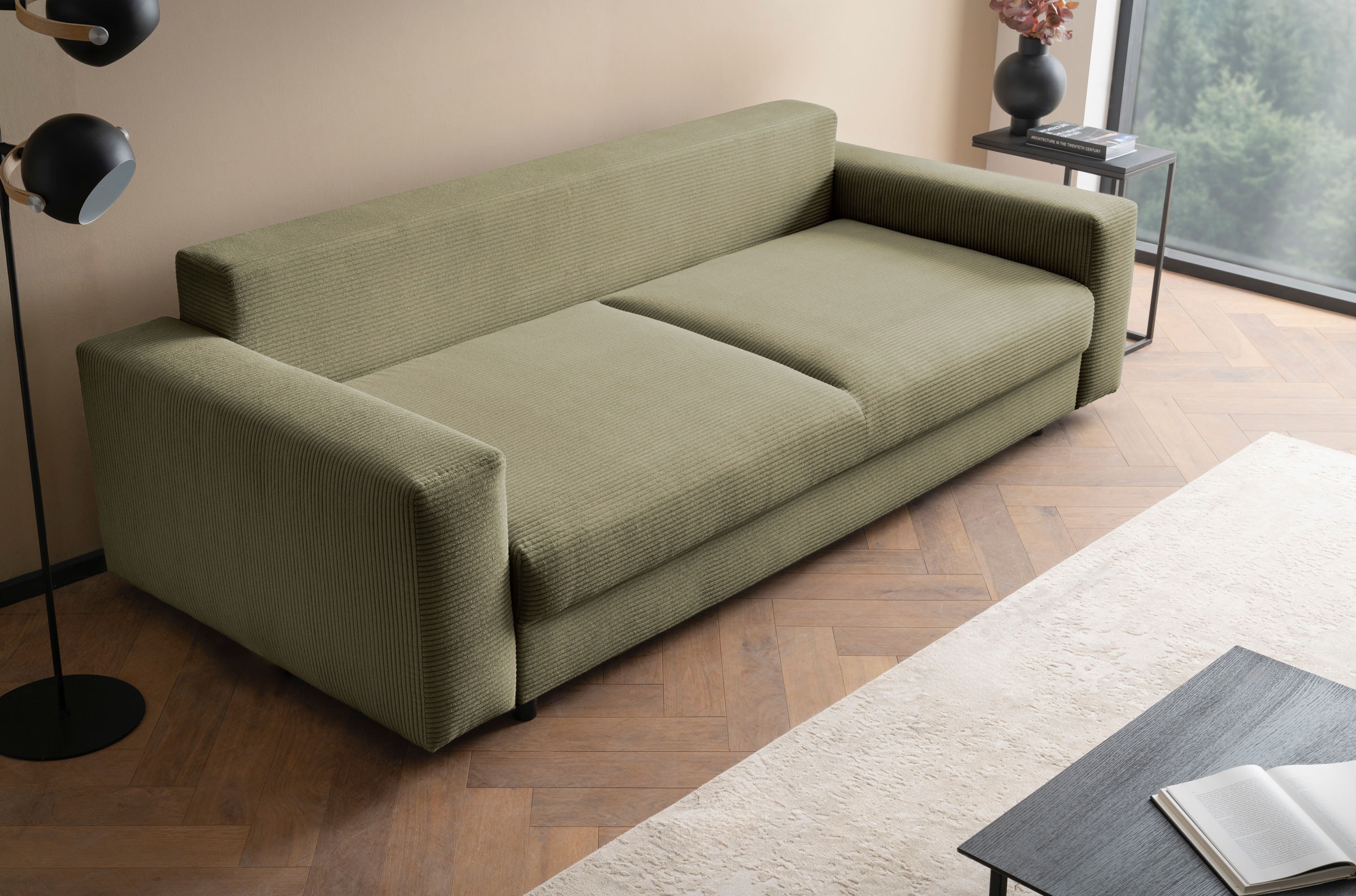 LeGer Home by Lena Gercke Schlafsofa »Imoga, Polster mit Schlaffunktion, 3-Sitzer Sofa, Couch mit Bettkasten«, in modernen Farben und Stoffen, Bettfunktion, Liegefläche: 200x150 cm