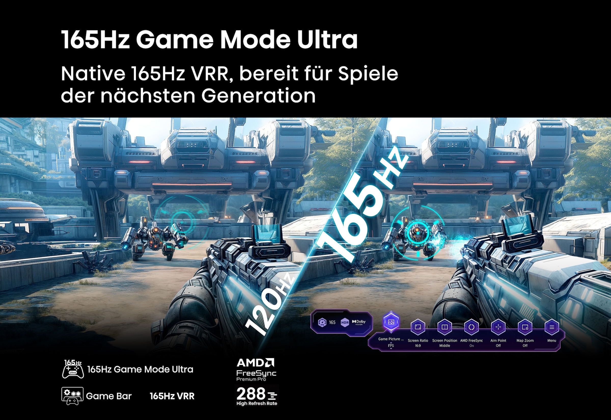 Hisense QLED Mini LED-Fernseher »65U7Q PRO« 164 cm/65 ″ Smart-TV 4K UHD MiniLED Smart TV