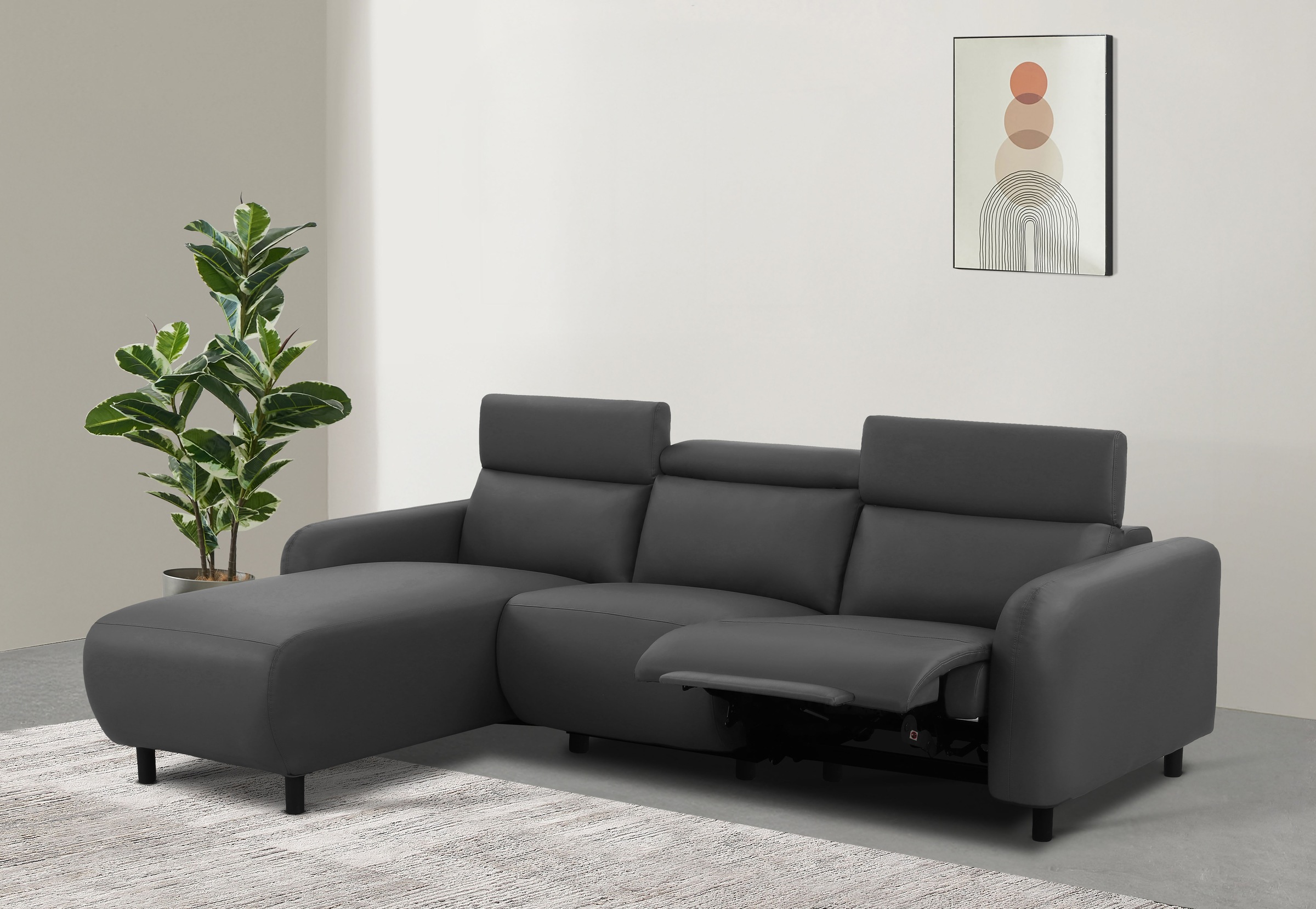 Home affaire Ecksofa »SKAANE Kunstleder, L-Form, 274 cm, manuelle u. elektr günstig online kaufen