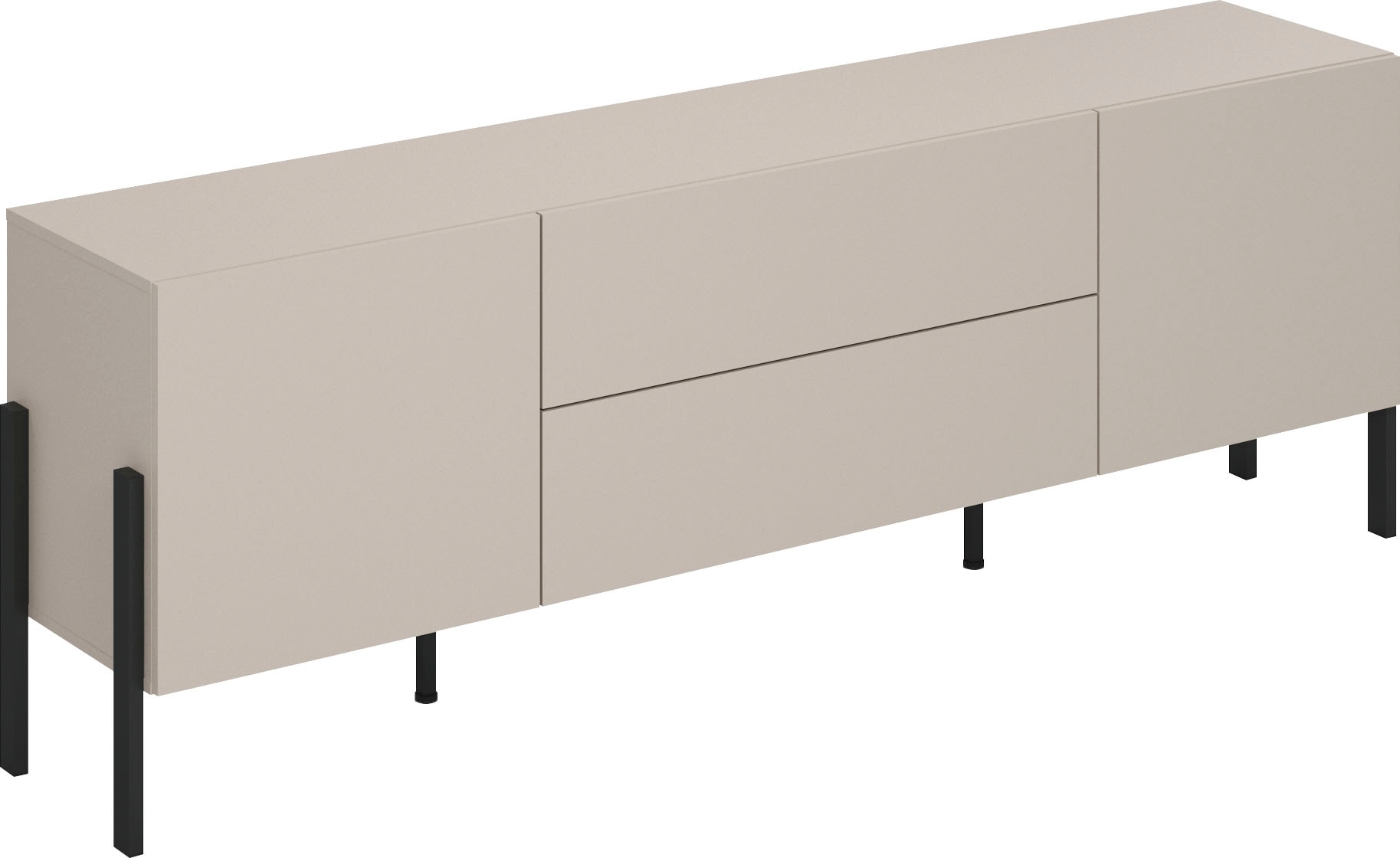 INOSIGN Lowboard »Jukon,Breite 200 cm, moderne grifflose TV-Kommode,2 Türen/2 Schubladen«, TV-Schrank mit viel Stauraum, TV-Board, push-to-open-Funktion